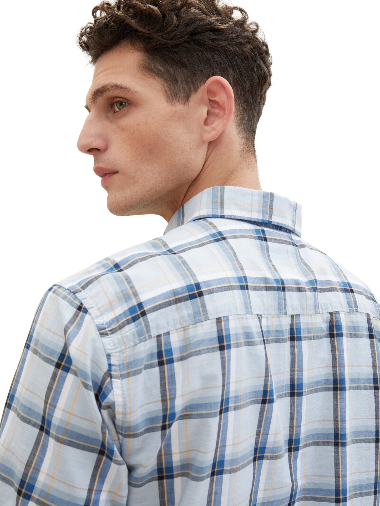 Tom Tailor Herren Kurzarmhemd blau