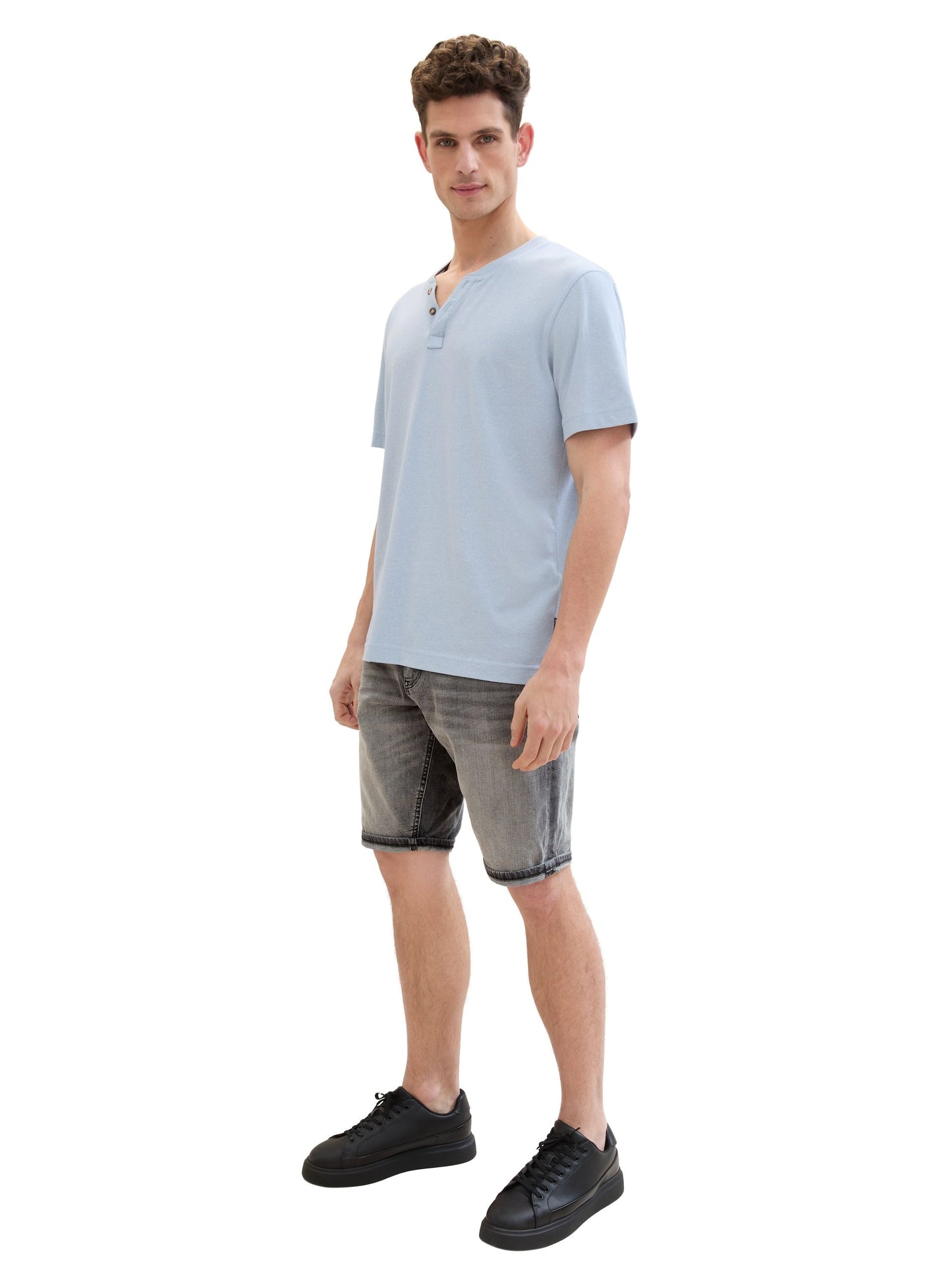 Tom Tailor Herren Jeansshorts Josh grau