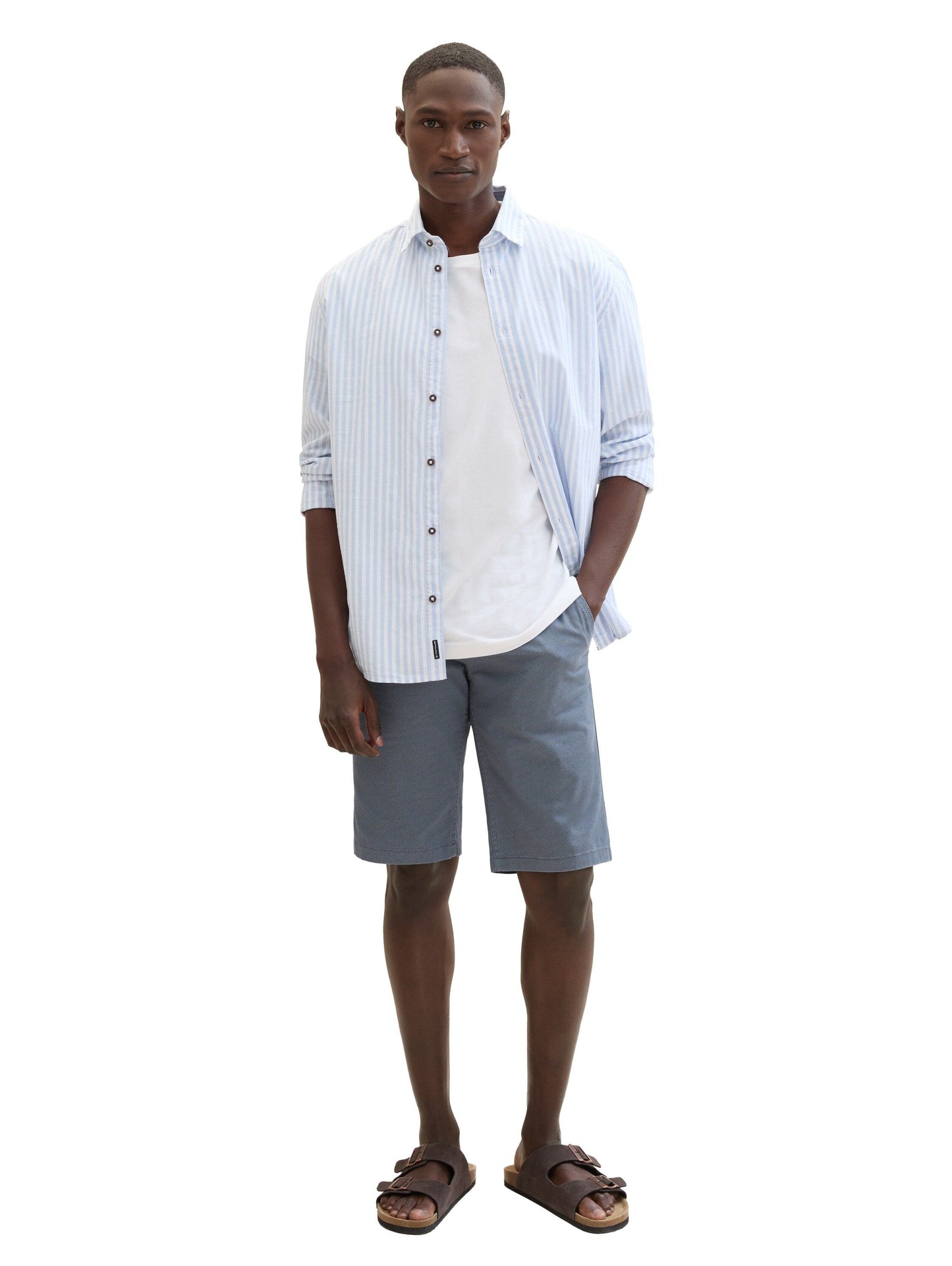 Tom Tailor Herren Chinoshorts blau