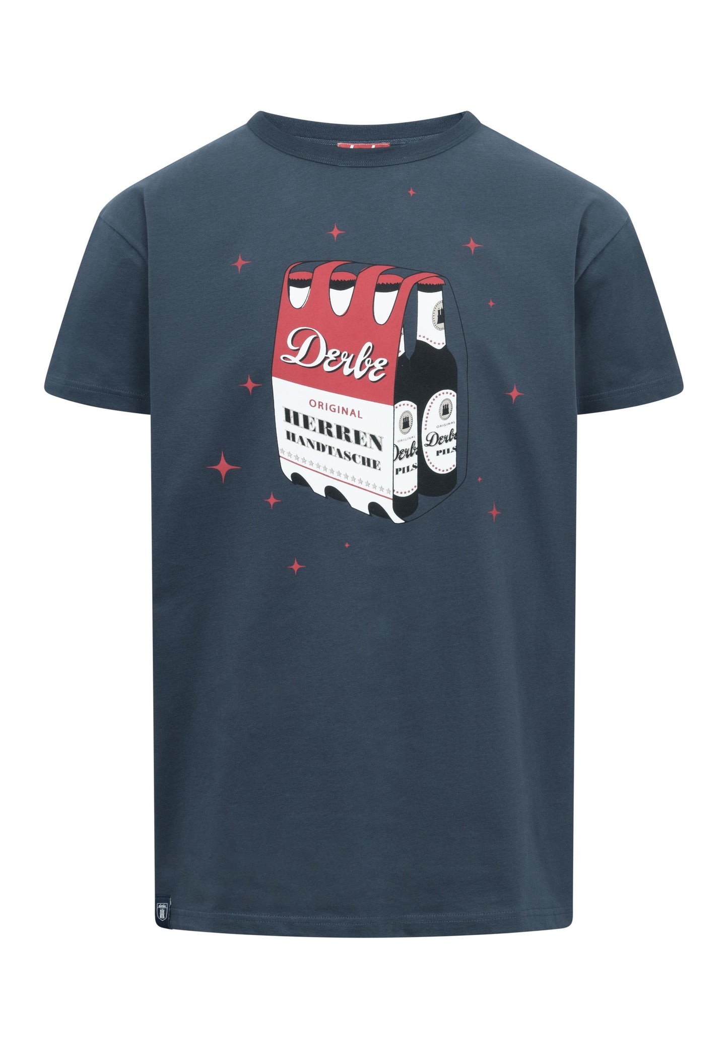 derbe Herren T-Shirt Herrenhandtasche blau