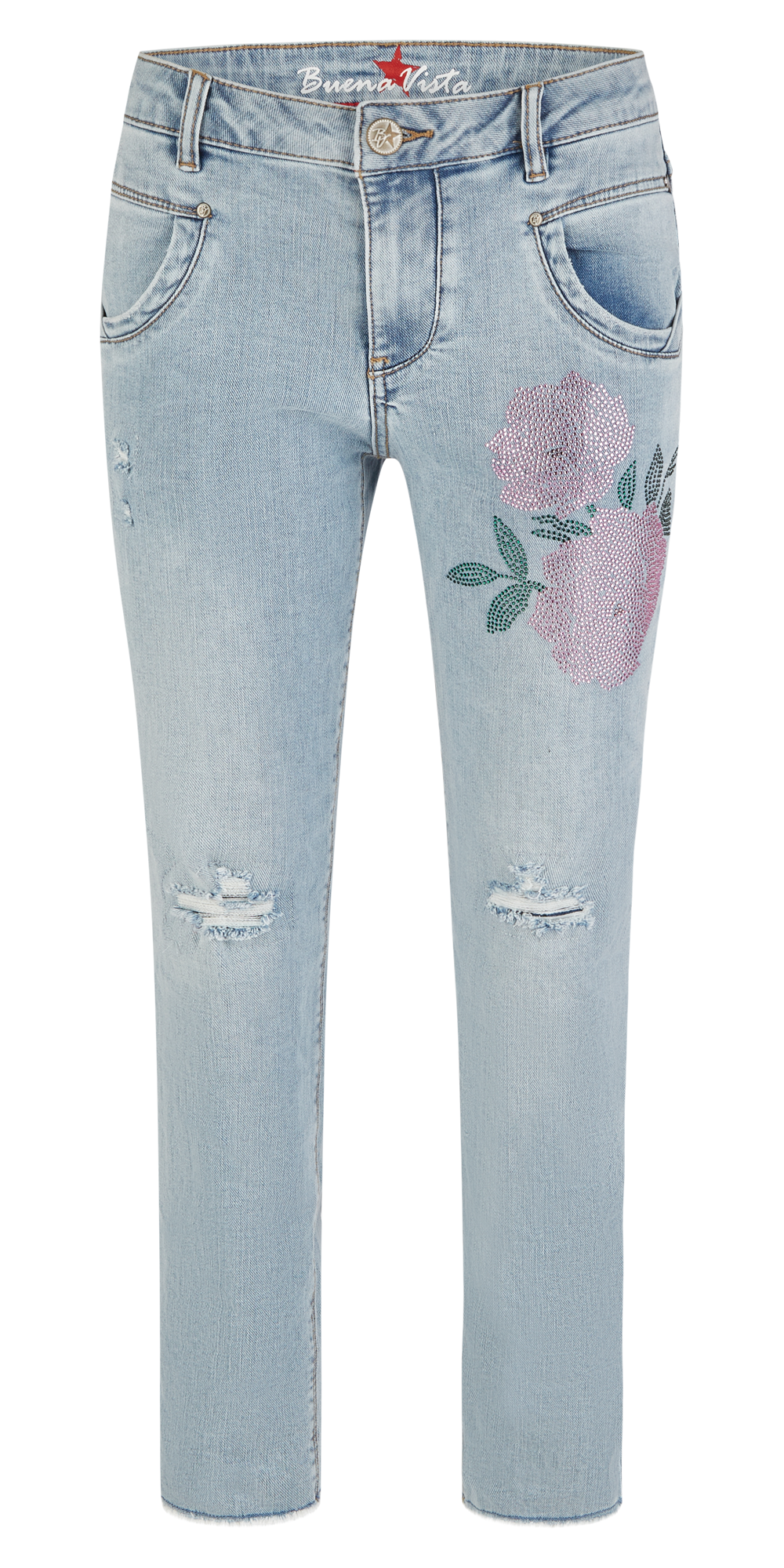 Buena Vista Damen Jeans Anna C 7/8 straight stretch denim blau