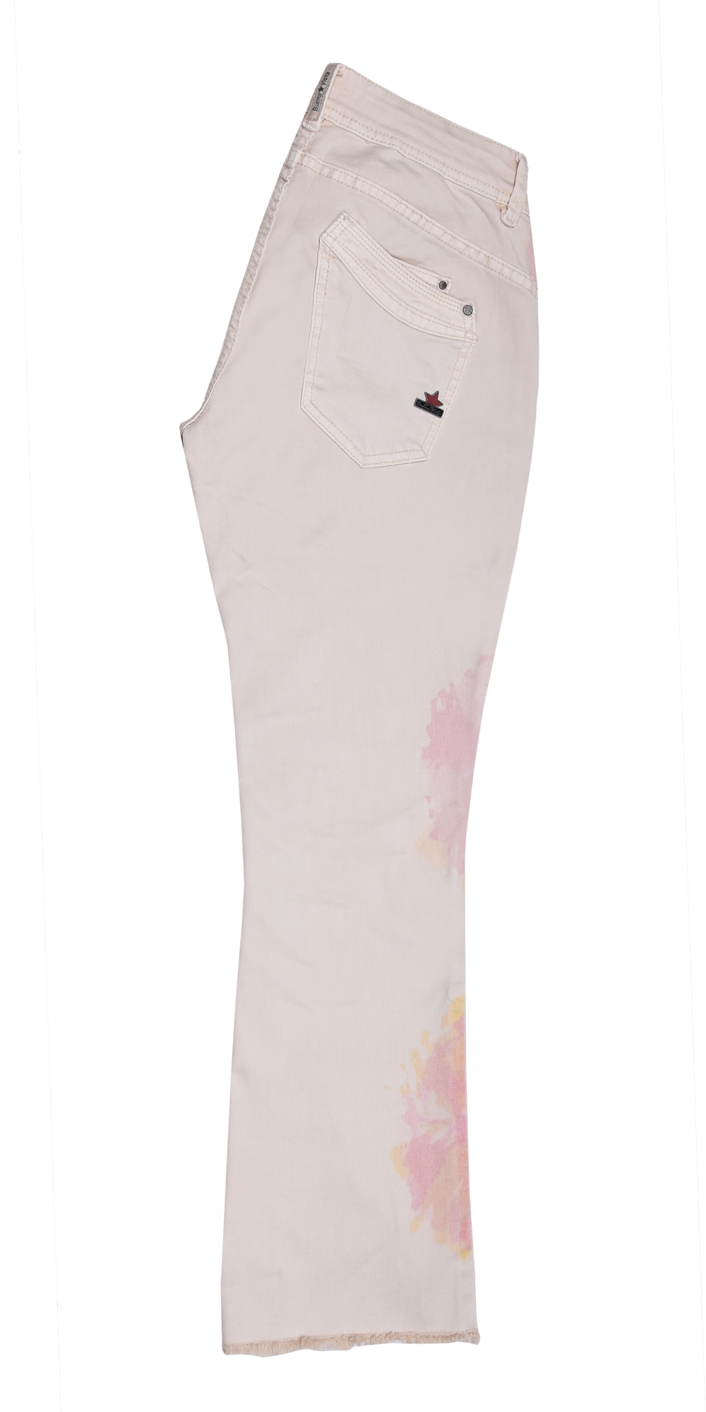 Buena Visa Damen Jeans Malibu-Zip Bootcut 7/8 stretch twil rosa