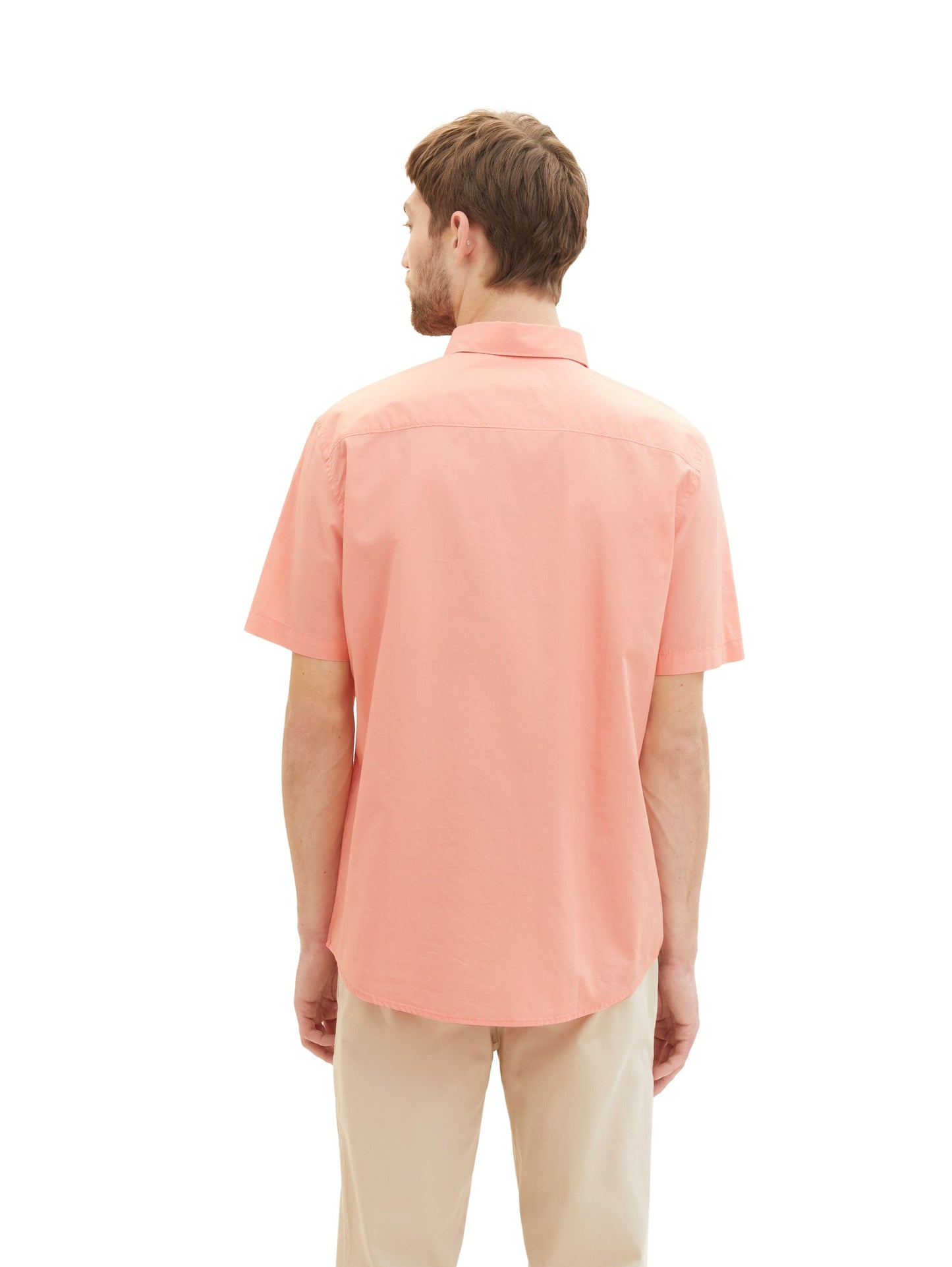 Tom Tailor Herren Basic Kurzarmhemd rot