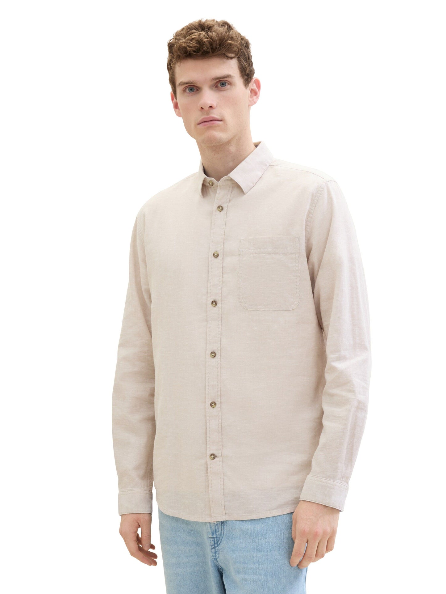 Tom Tailor Herren Leinenhemd braun
