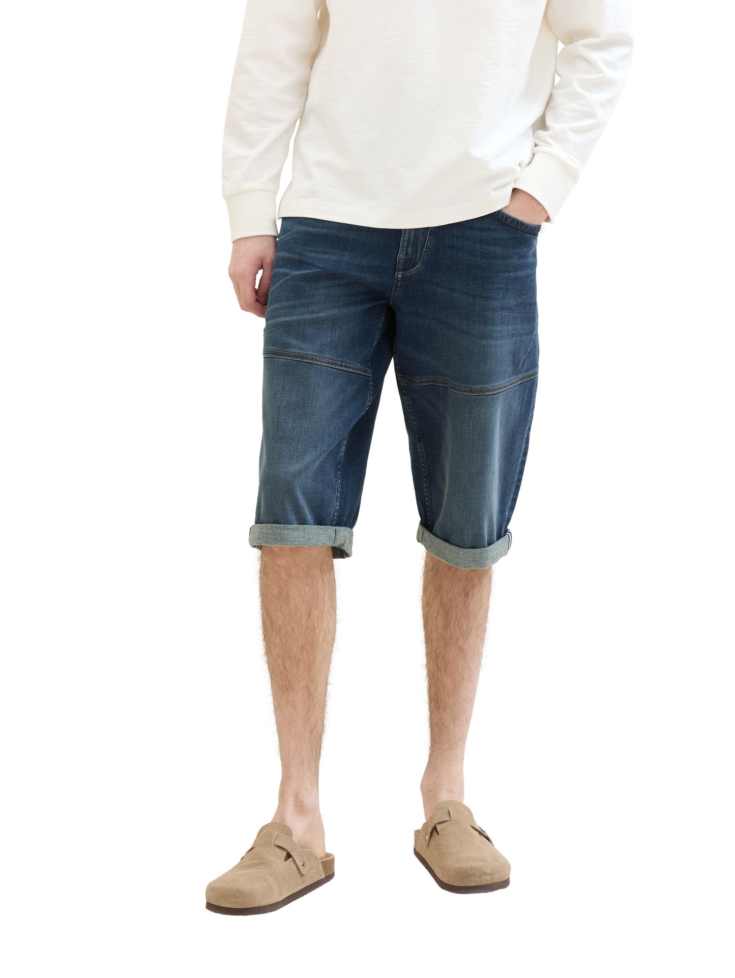 Tom Tailor Herren Morris Overknee Shorts 38 blau