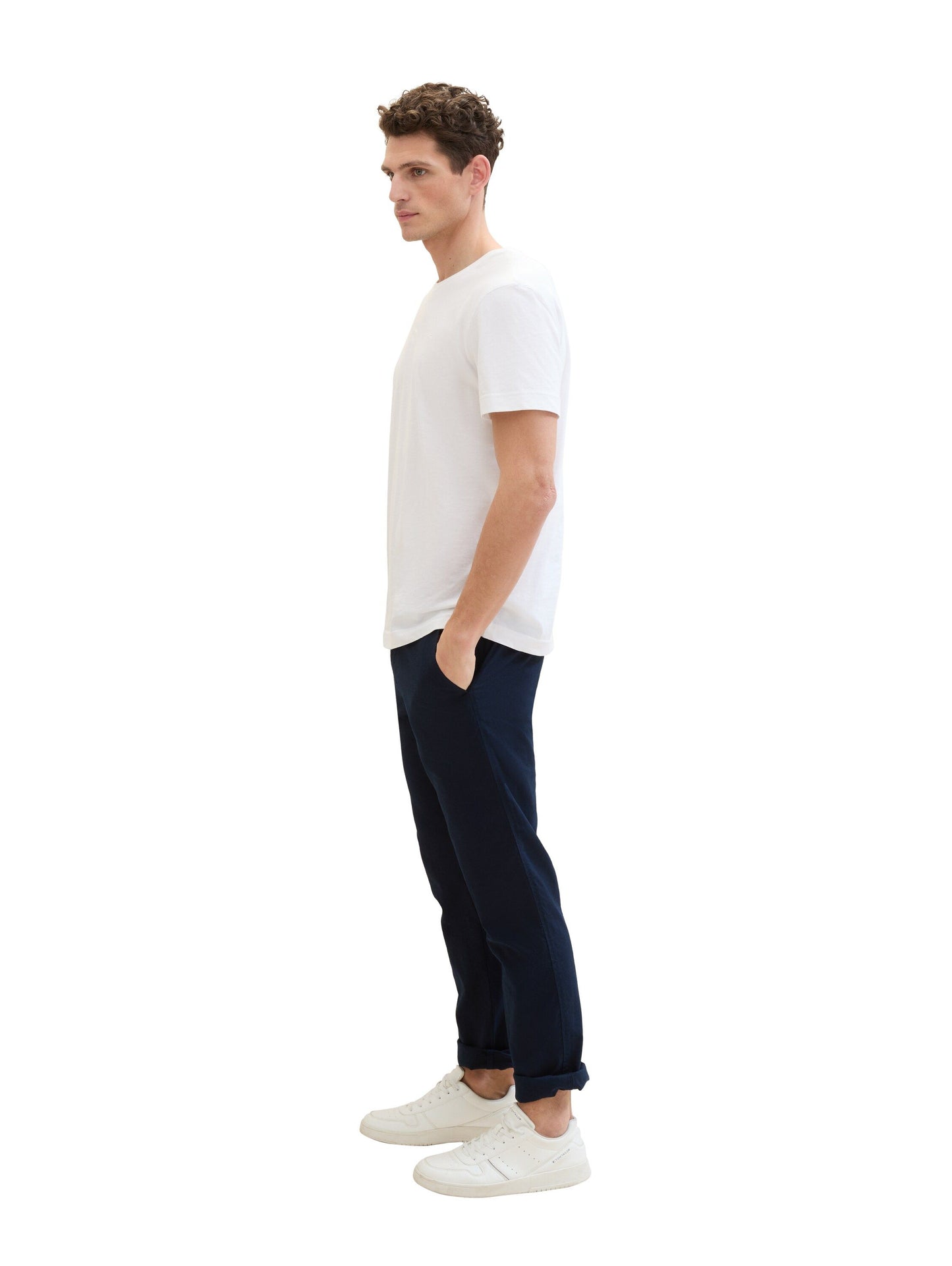 Tom Tailor Herren Chino Leinenhose blau