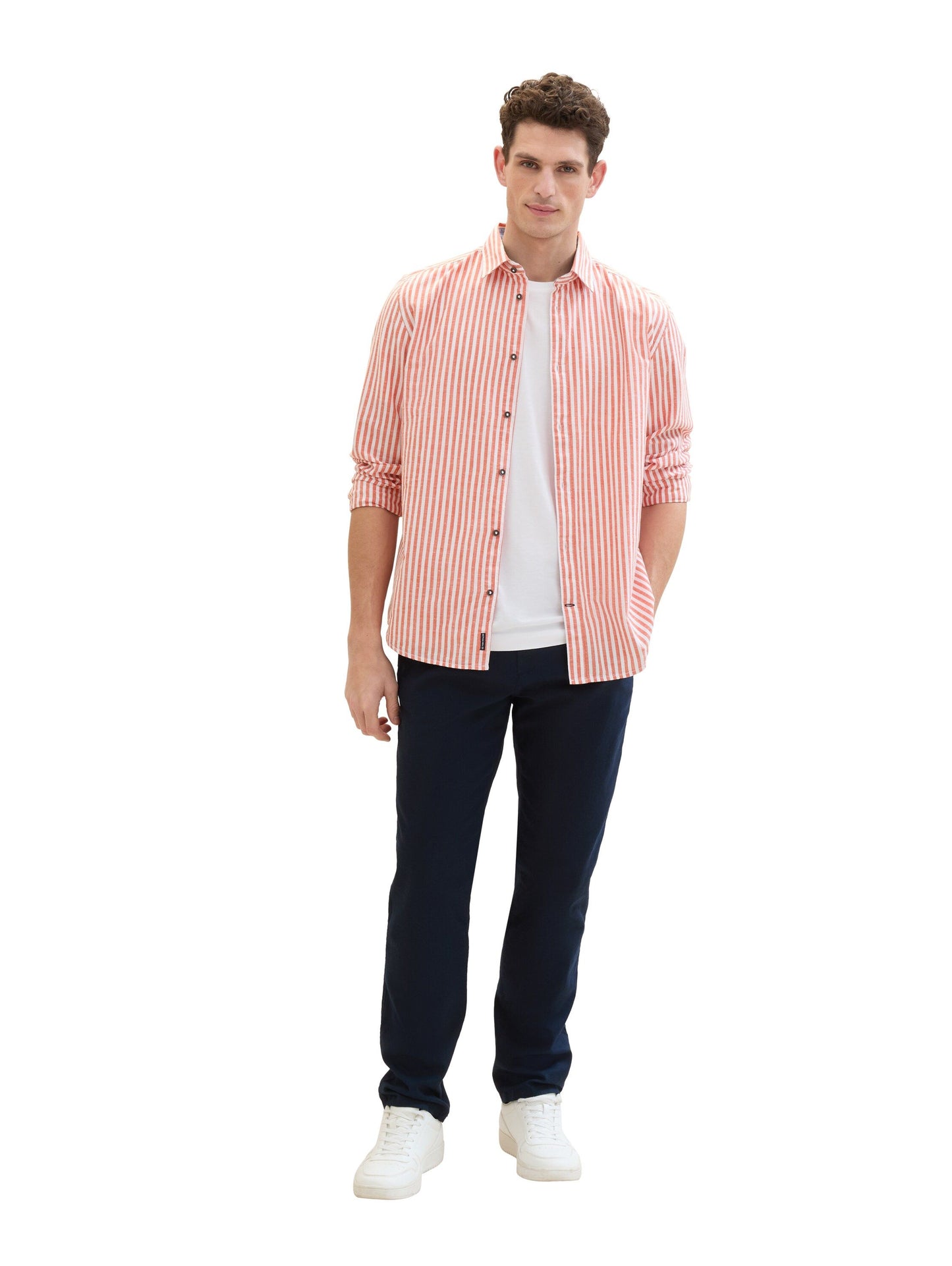 Tom Tailor Herren Chino Leinenhose blau