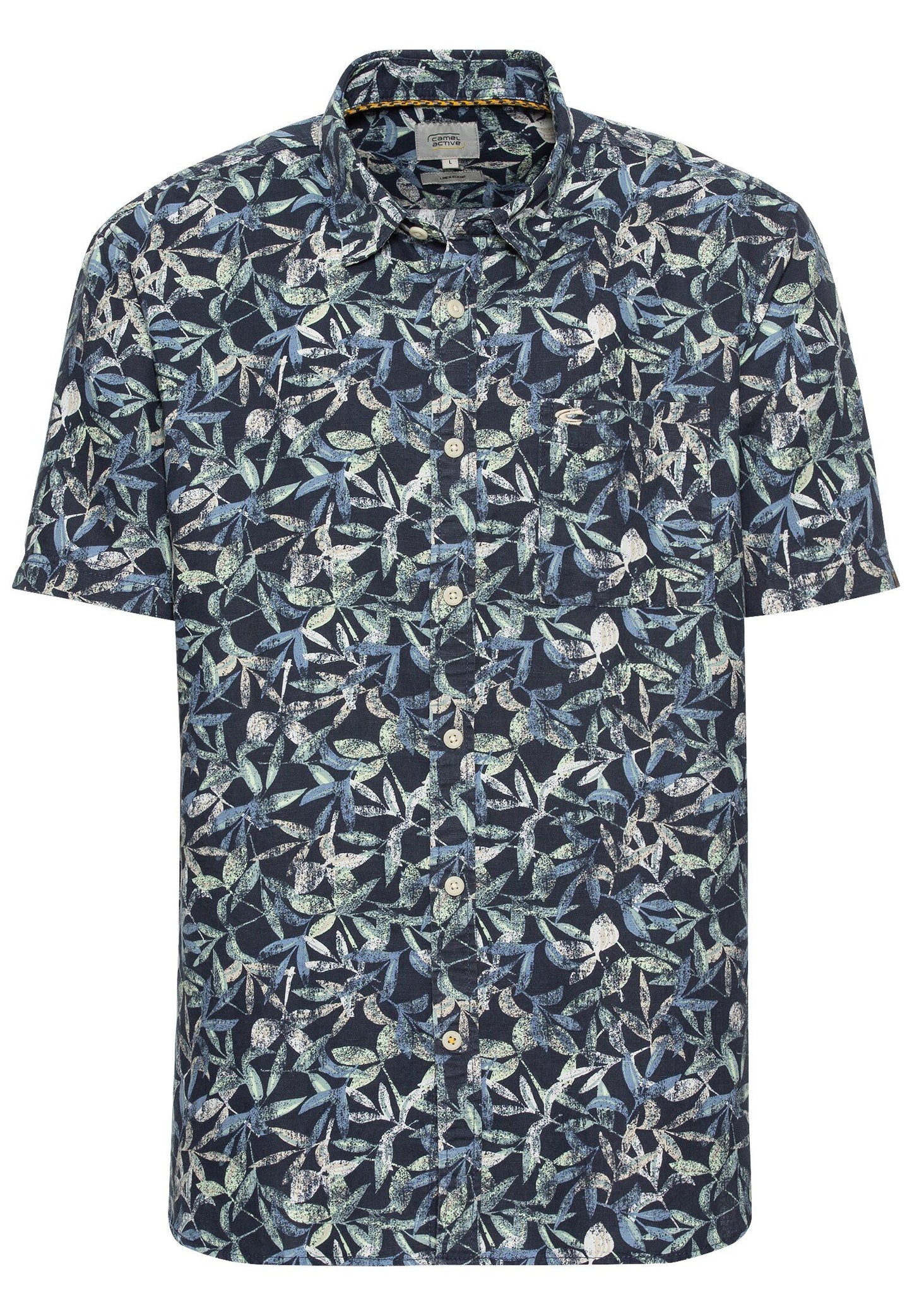 Camel Active Herren Kurzarm Leinenhemd 3XL blau