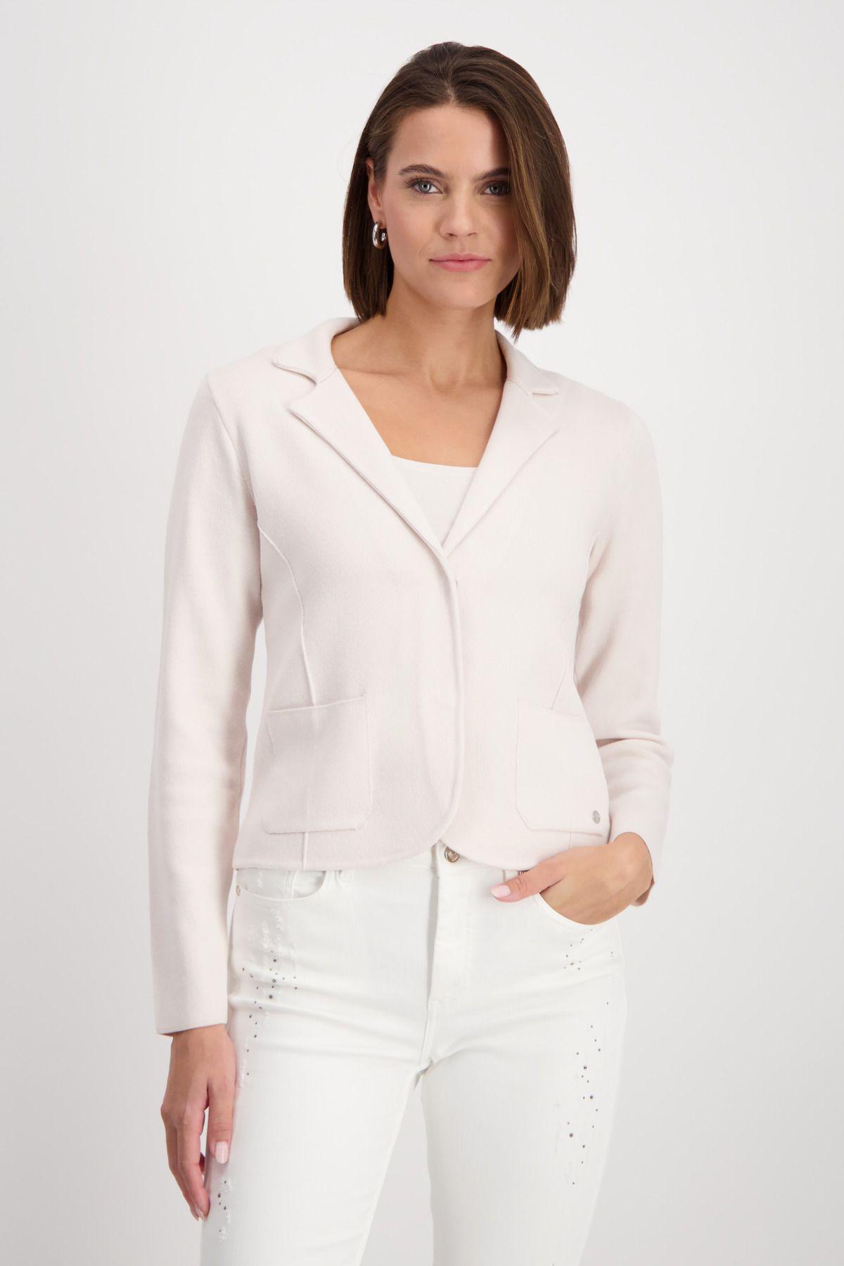 Monari Damen Strickblazer weiß