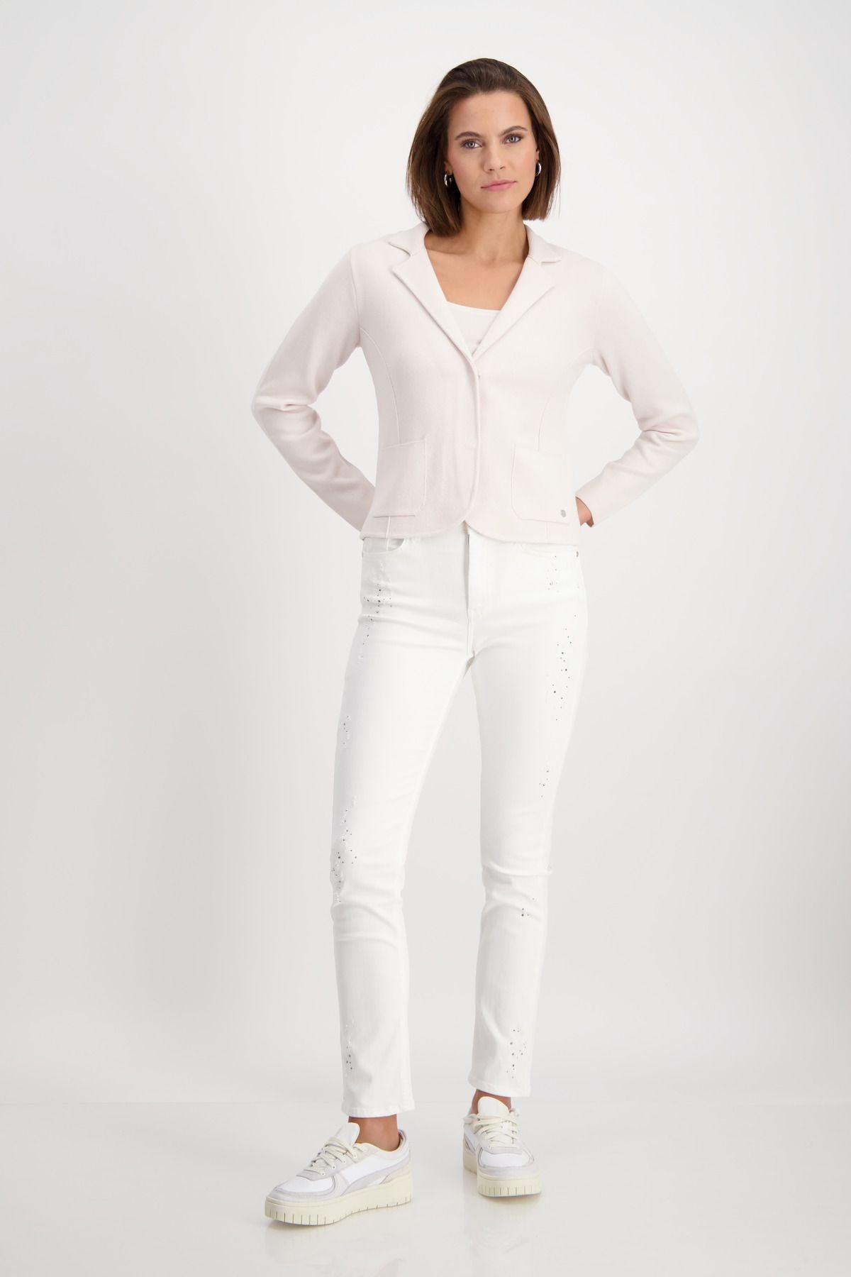 Monari Damen Strickblazer weiß