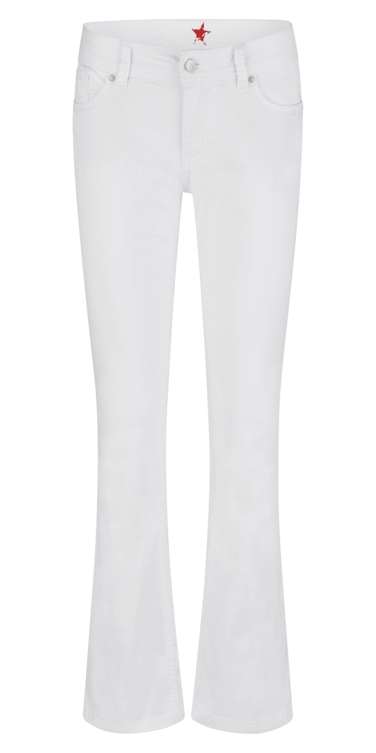 Buena Vista Damen Jeans Malibu-Zip Bootcut stretch twill weiß