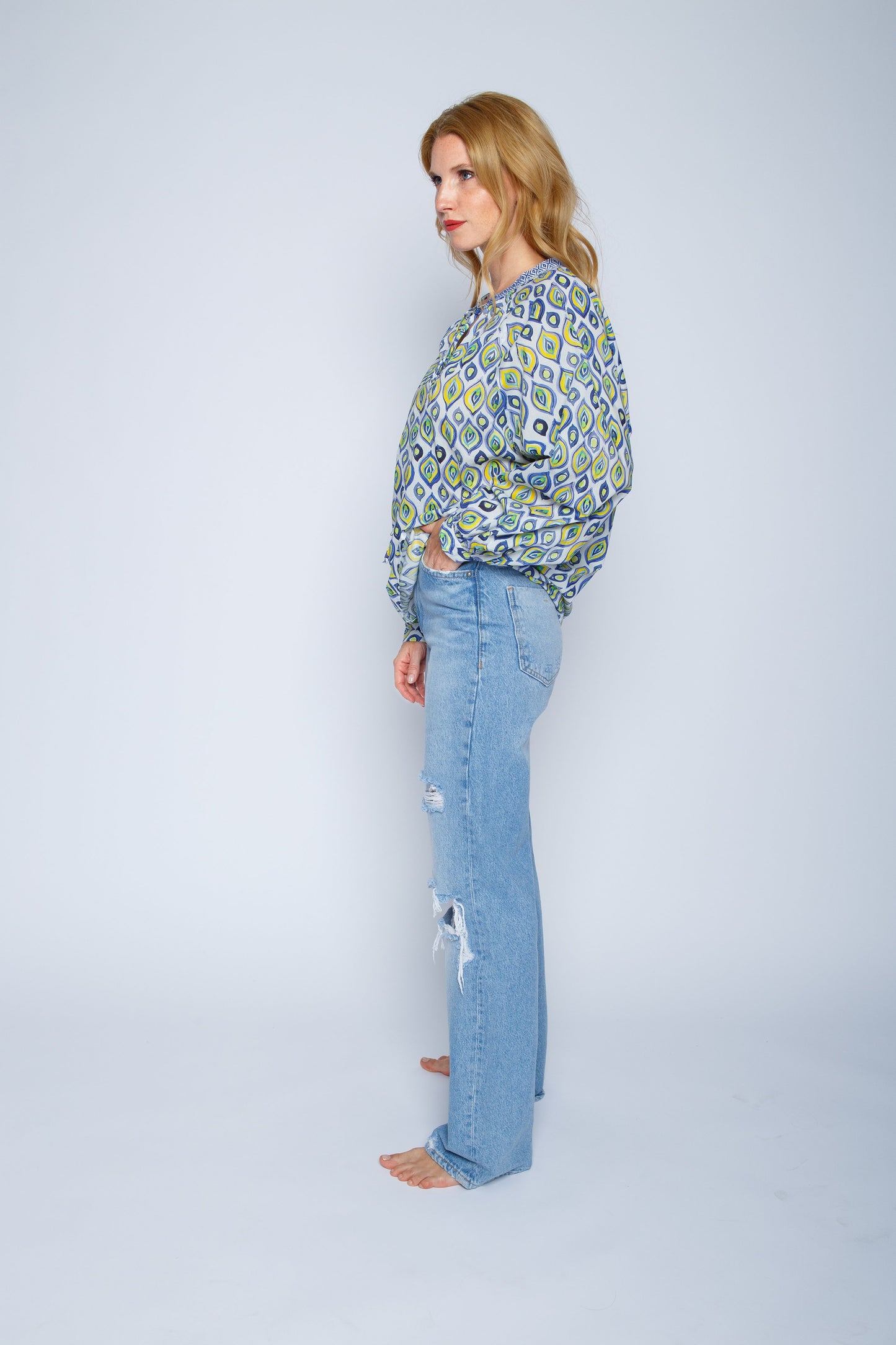 Emily van den Bergh Damen Bluse gelb