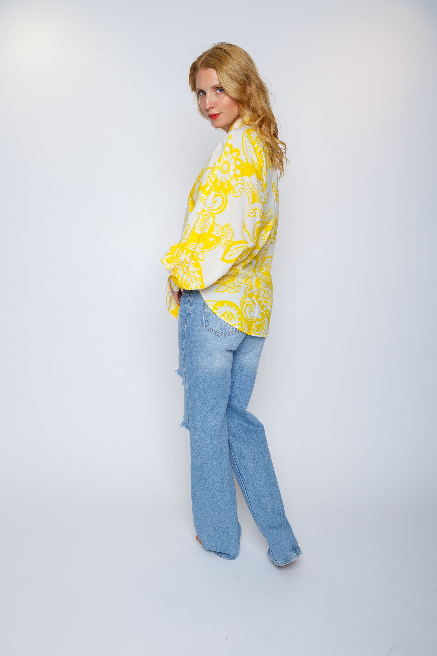 Emily van den Bergh Damen Bluse gelb