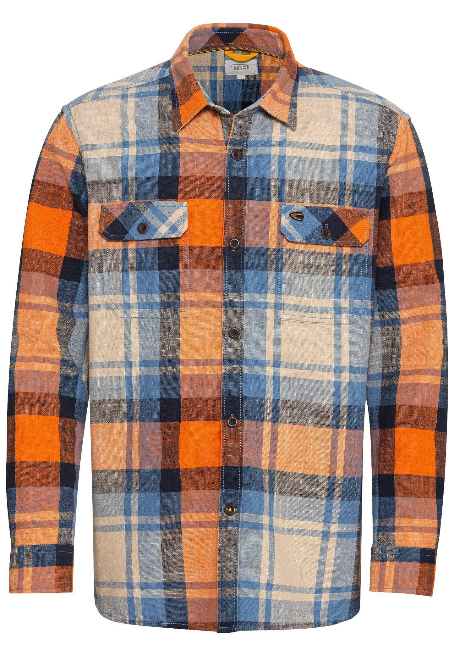Kariertes Hemd aus reiner Baumwolle 3XL orange