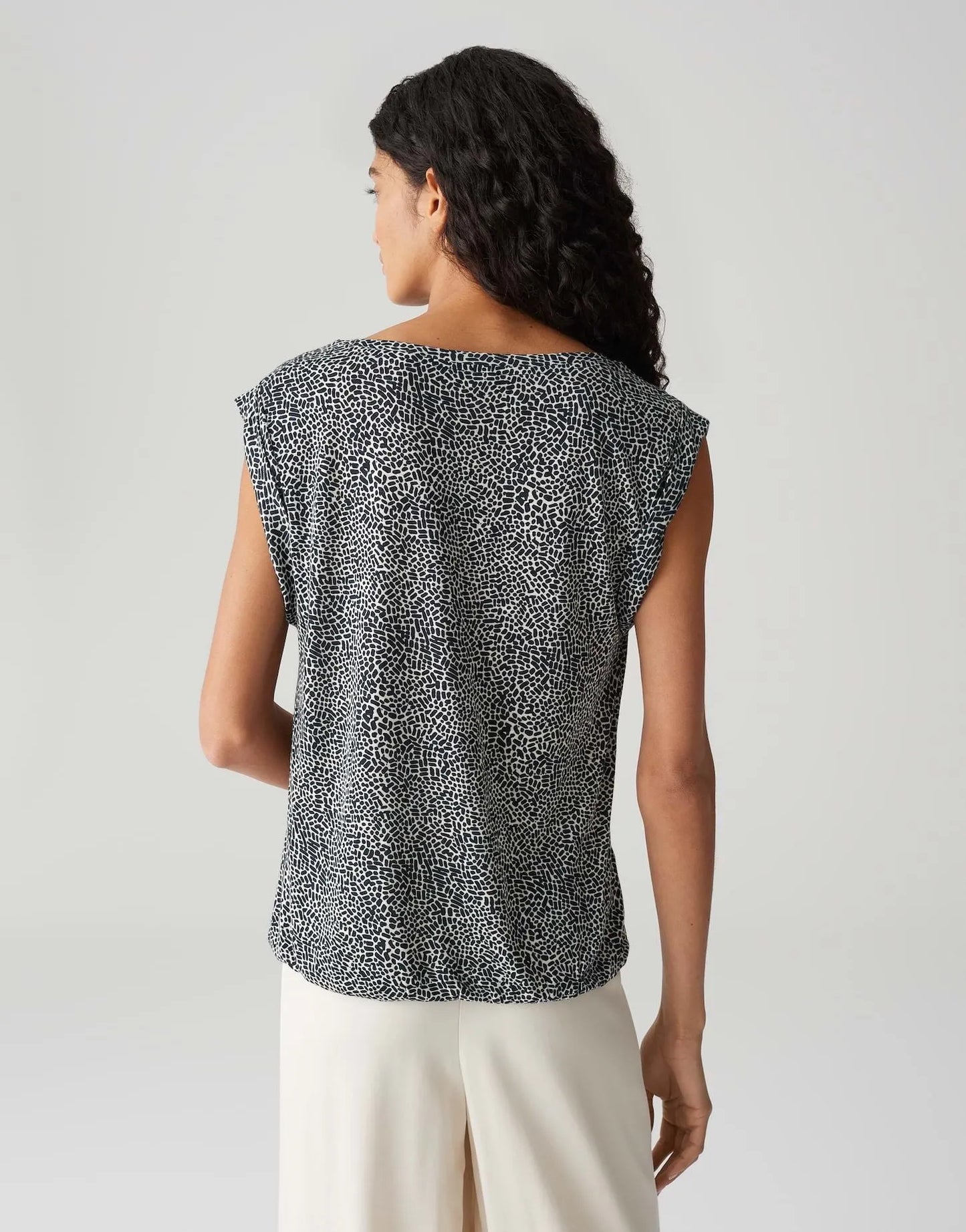 OPUS – Opus Damen Kurzarmbluse Struki minimal