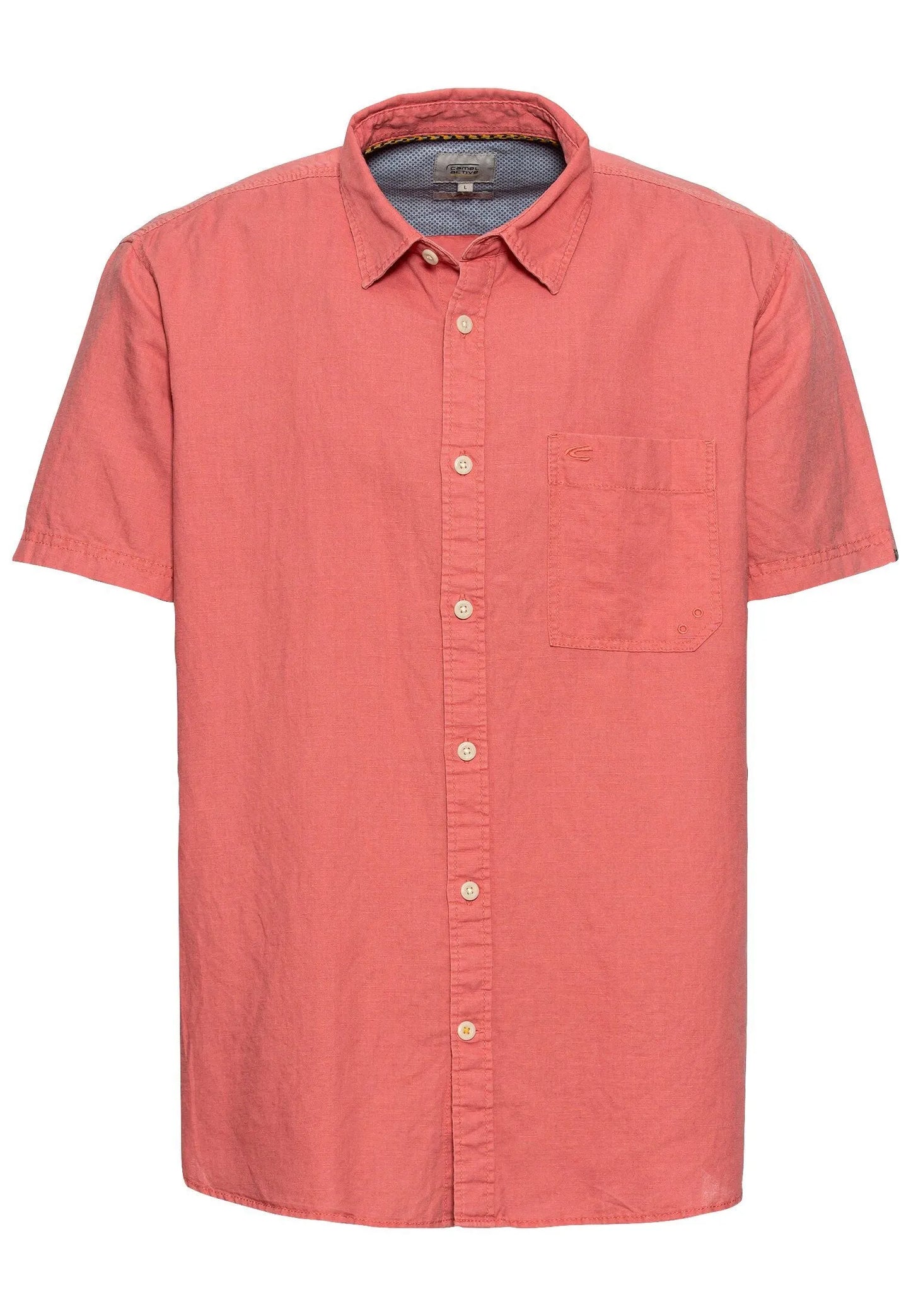 Camel Active Menswear – Camel Active Herren Kurzarm Hemd aus einem Leinen-Baumwoll-Mix