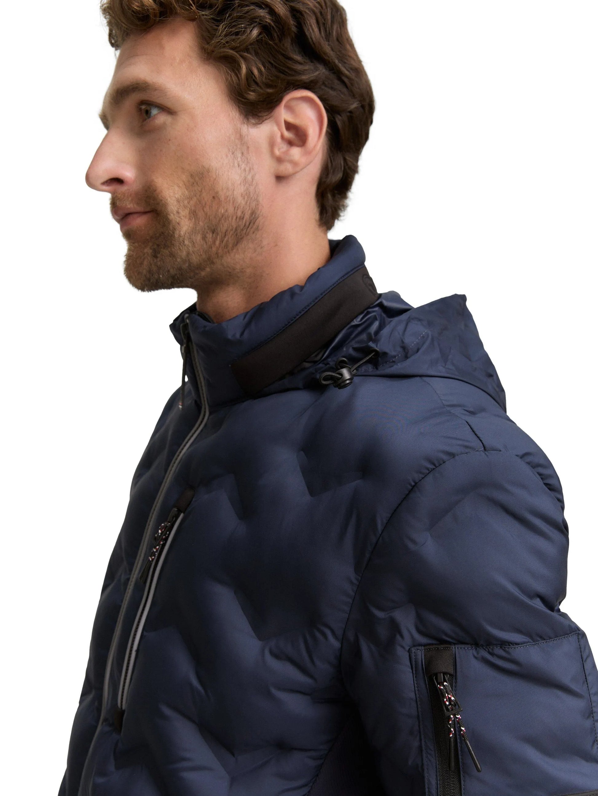 Tom Tailor – Tom Tailor Hybrid Steppjacke mit verstaubarer Kapuze
