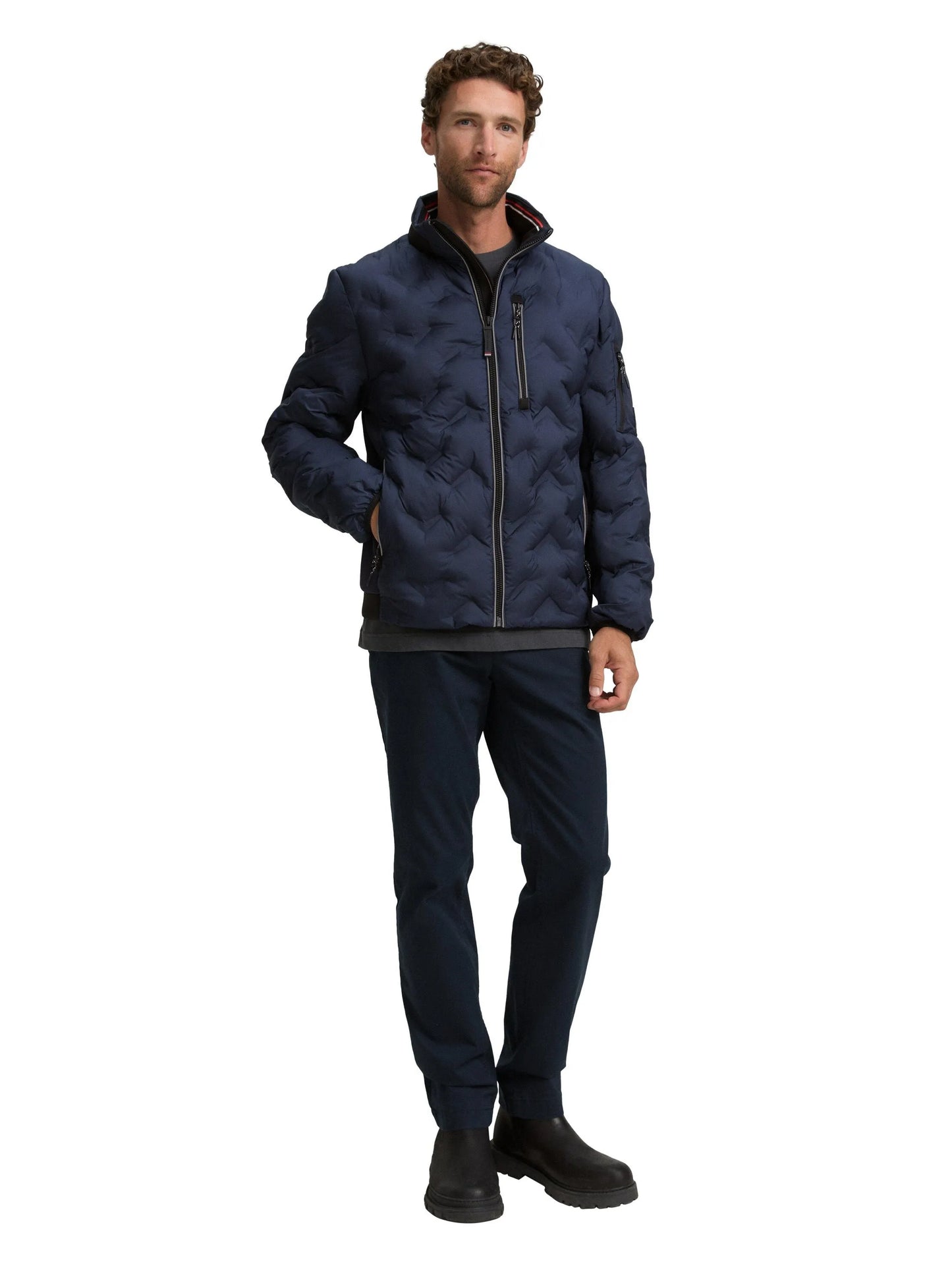 Tom Tailor – Tom Tailor Hybrid Steppjacke mit verstaubarer Kapuze