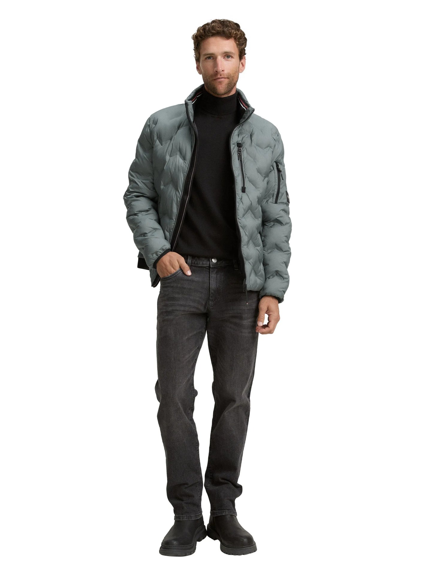 Tom Tailor – Tom Tailor Hybrid Steppjacke mit verstaubarer Kapuze