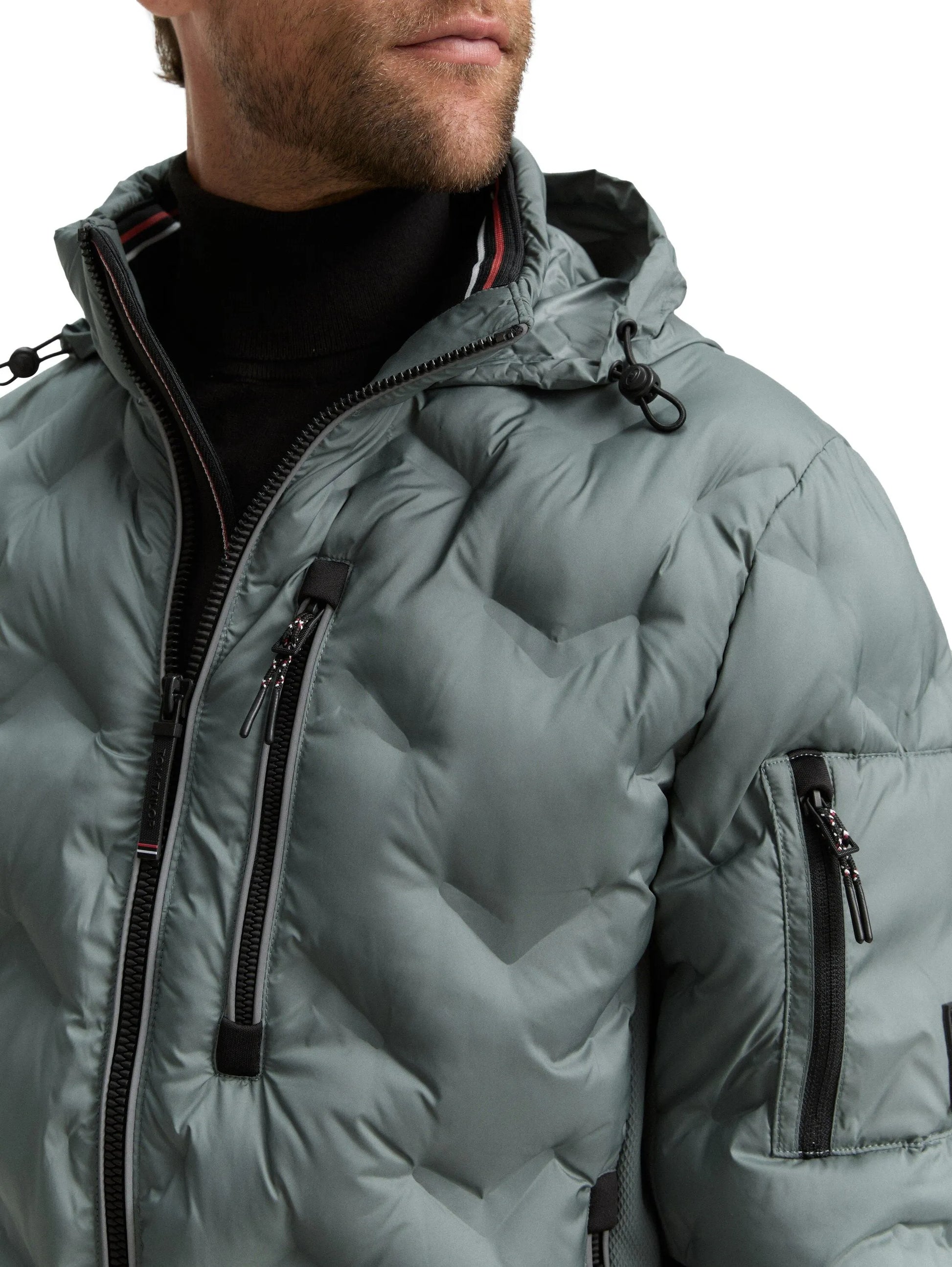Tom Tailor – Tom Tailor Hybrid Steppjacke mit verstaubarer Kapuze