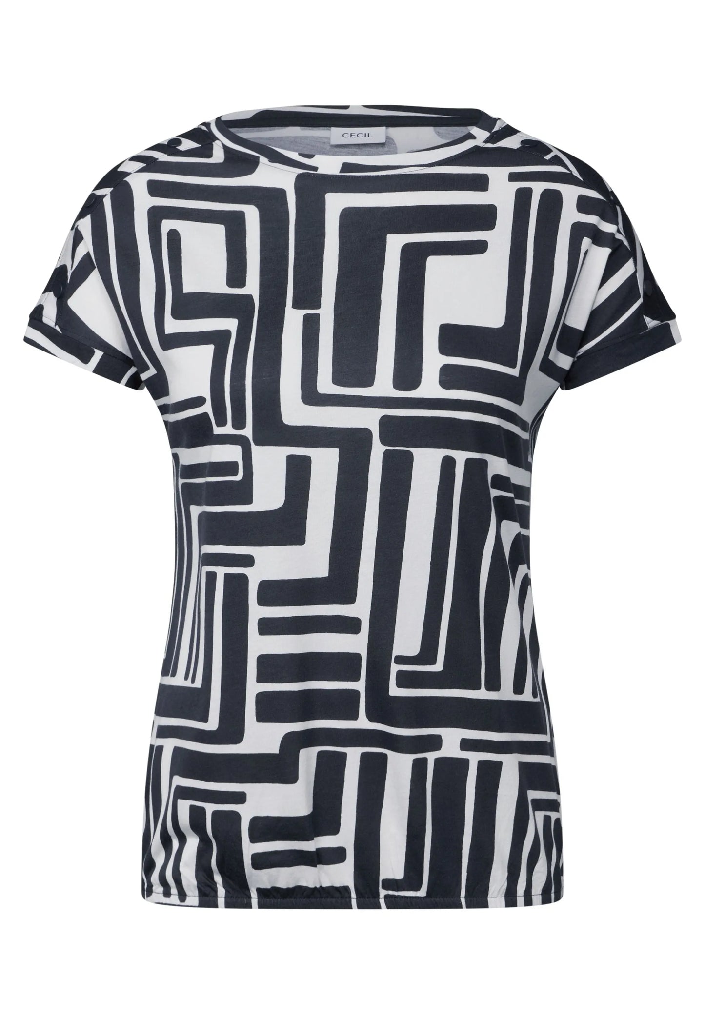Cecil – Cecil Damen Print-Shirt mit Knopfdetail