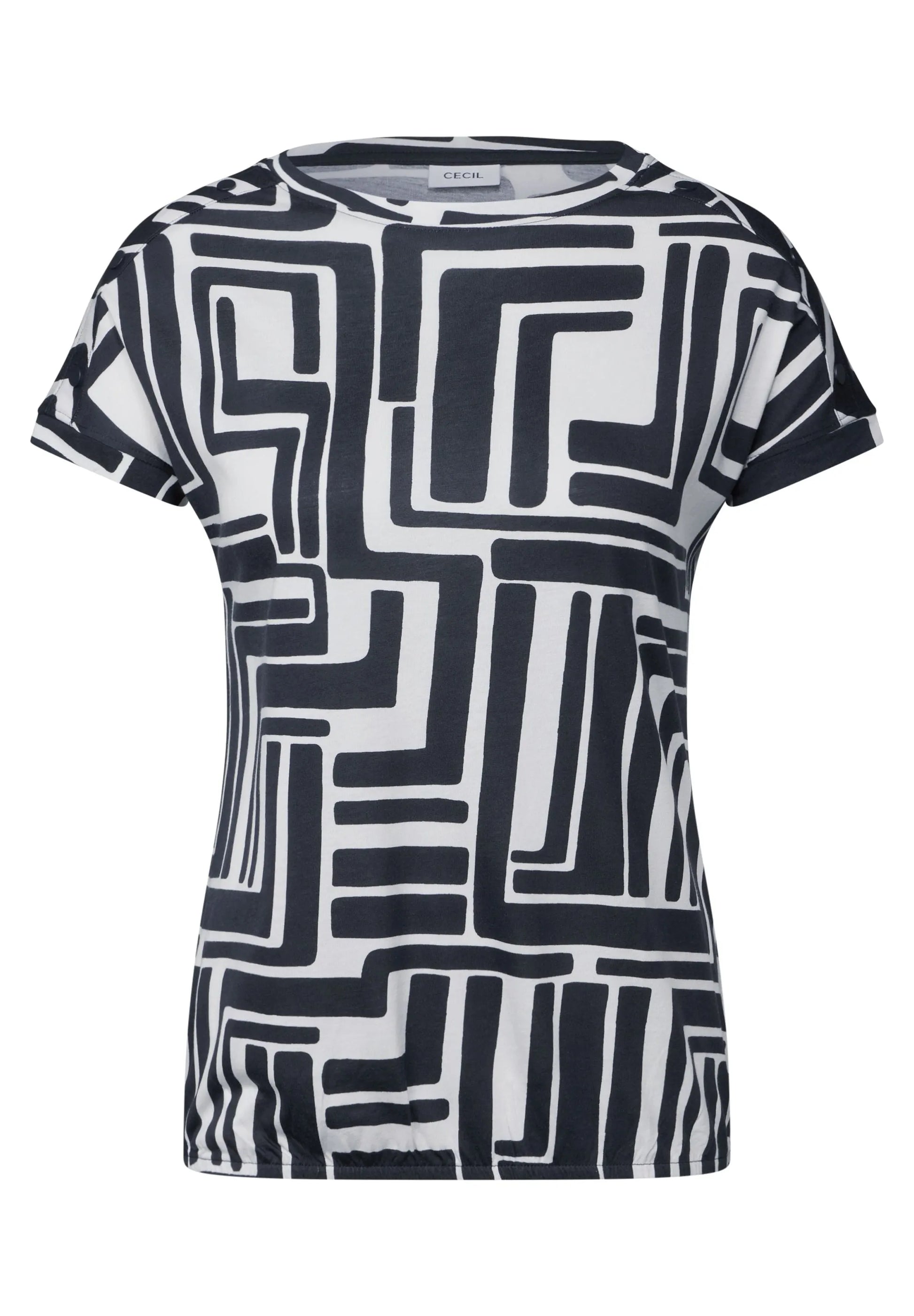 Cecil – Cecil Damen Print-Shirt mit Knopfdetail