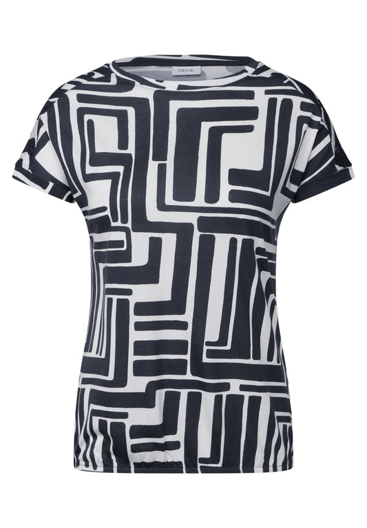 Cecil – Cecil Damen Print-Shirt mit Knopfdetail