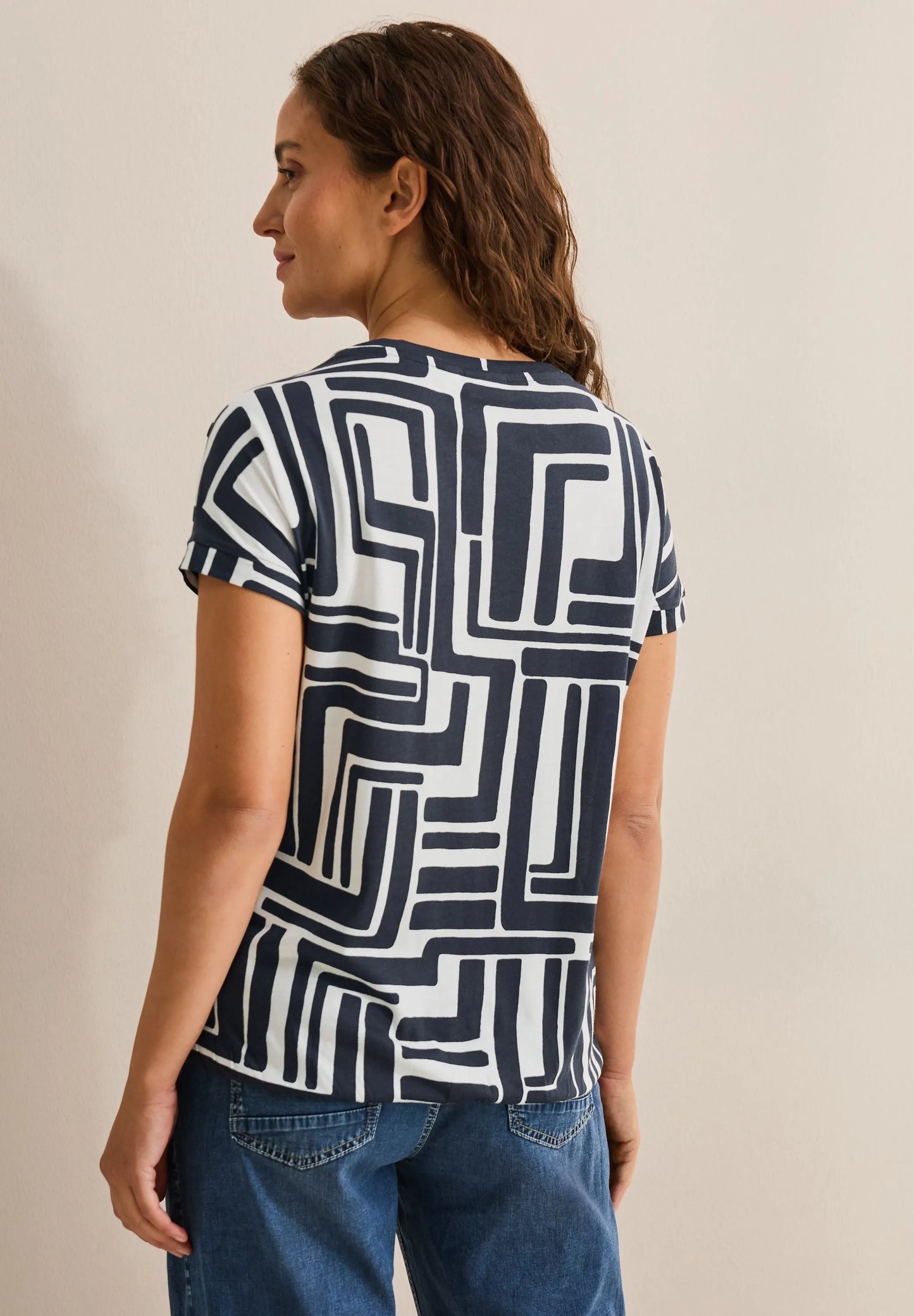 Cecil – Cecil Damen Print-Shirt mit Knopfdetail