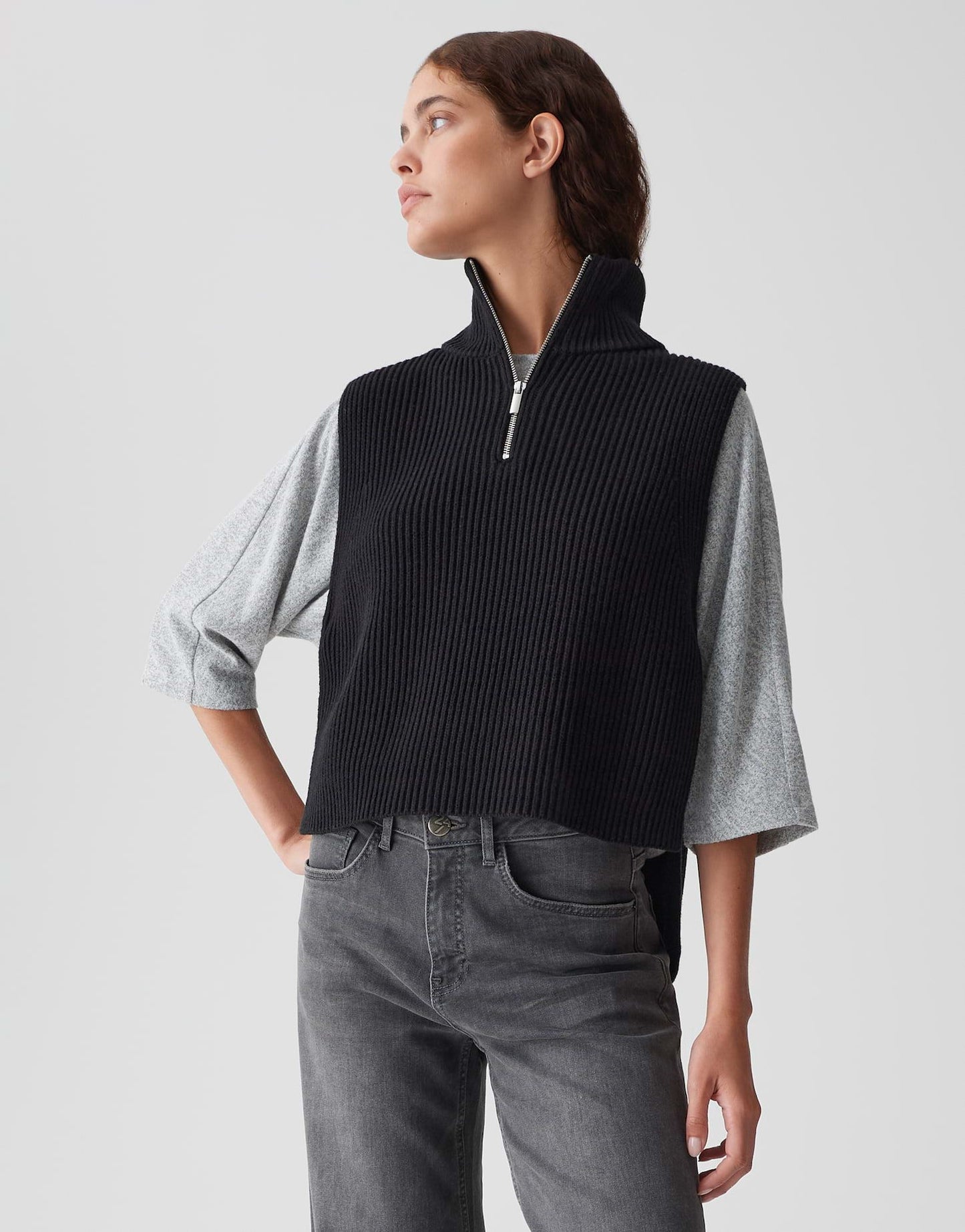 Opus Damen Weste schwarz