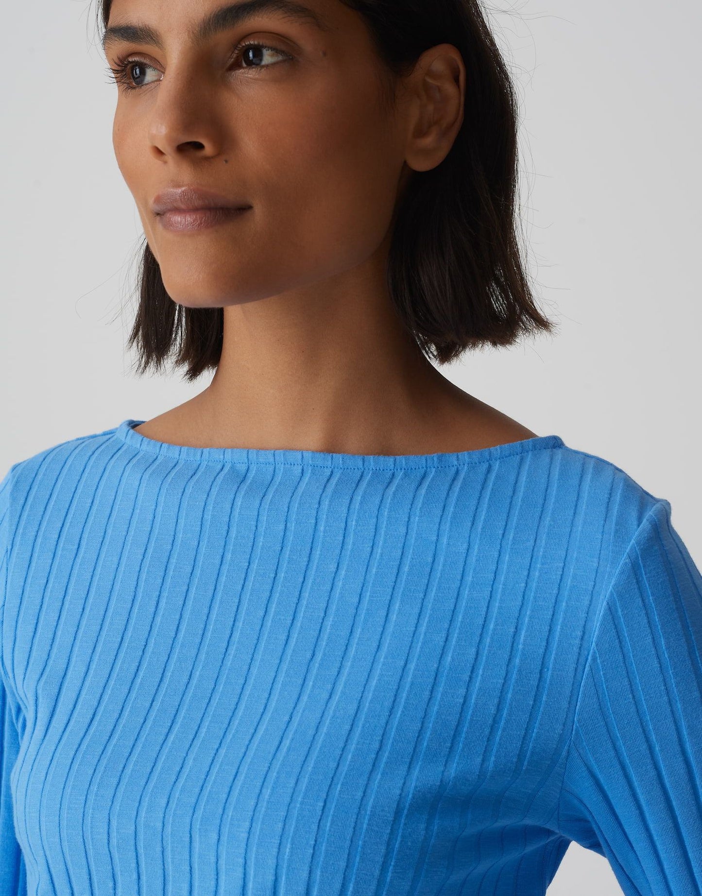 Opus Damen Langarmshirt Sovke blau