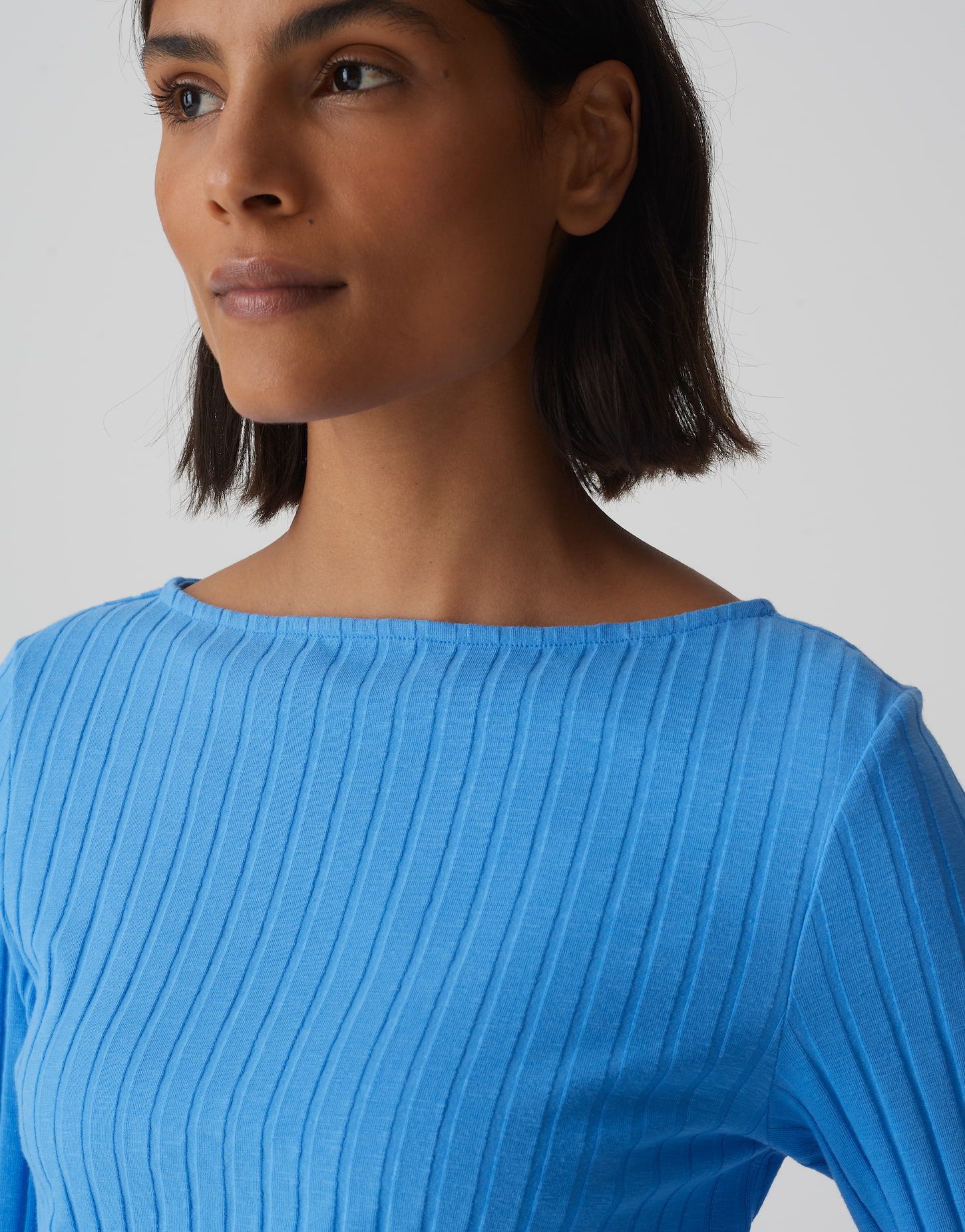 Opus Damen Langarmshirt Sovke blau