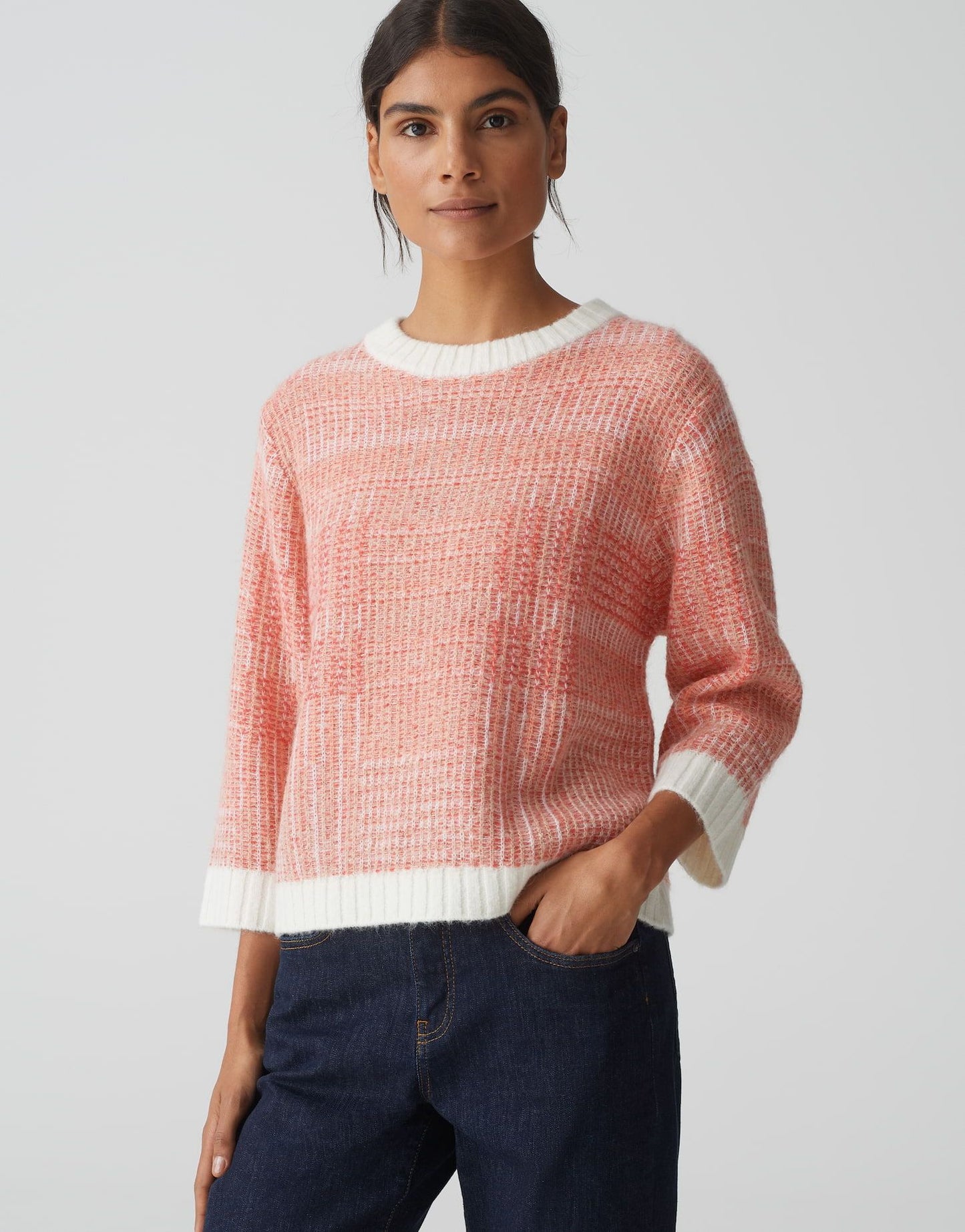 Opus Damen Strickpullover Putzi structure rot