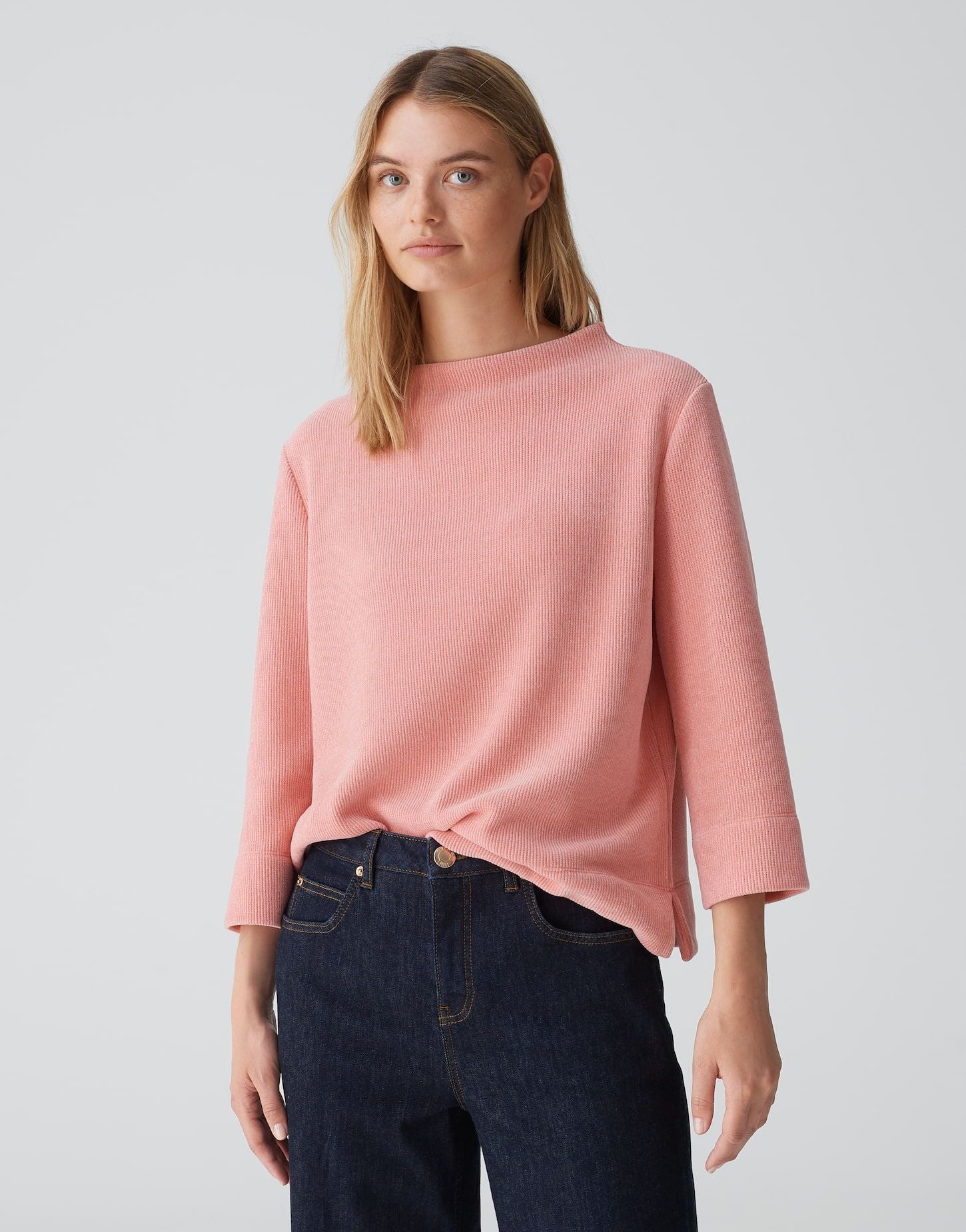 Opus Damen Sweat-Jacke Gelvet rosa