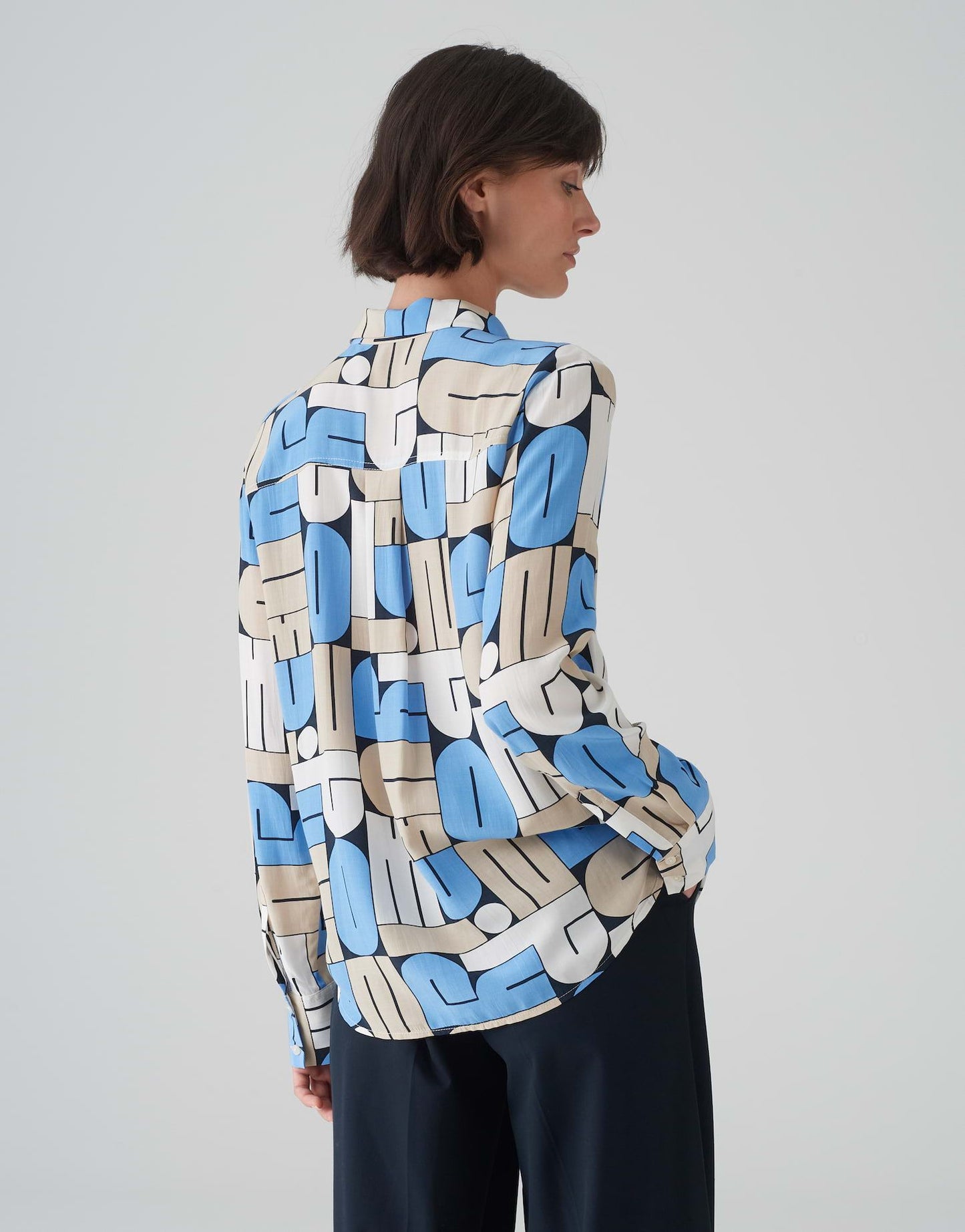 Opus Damen Bluse Fumira blau