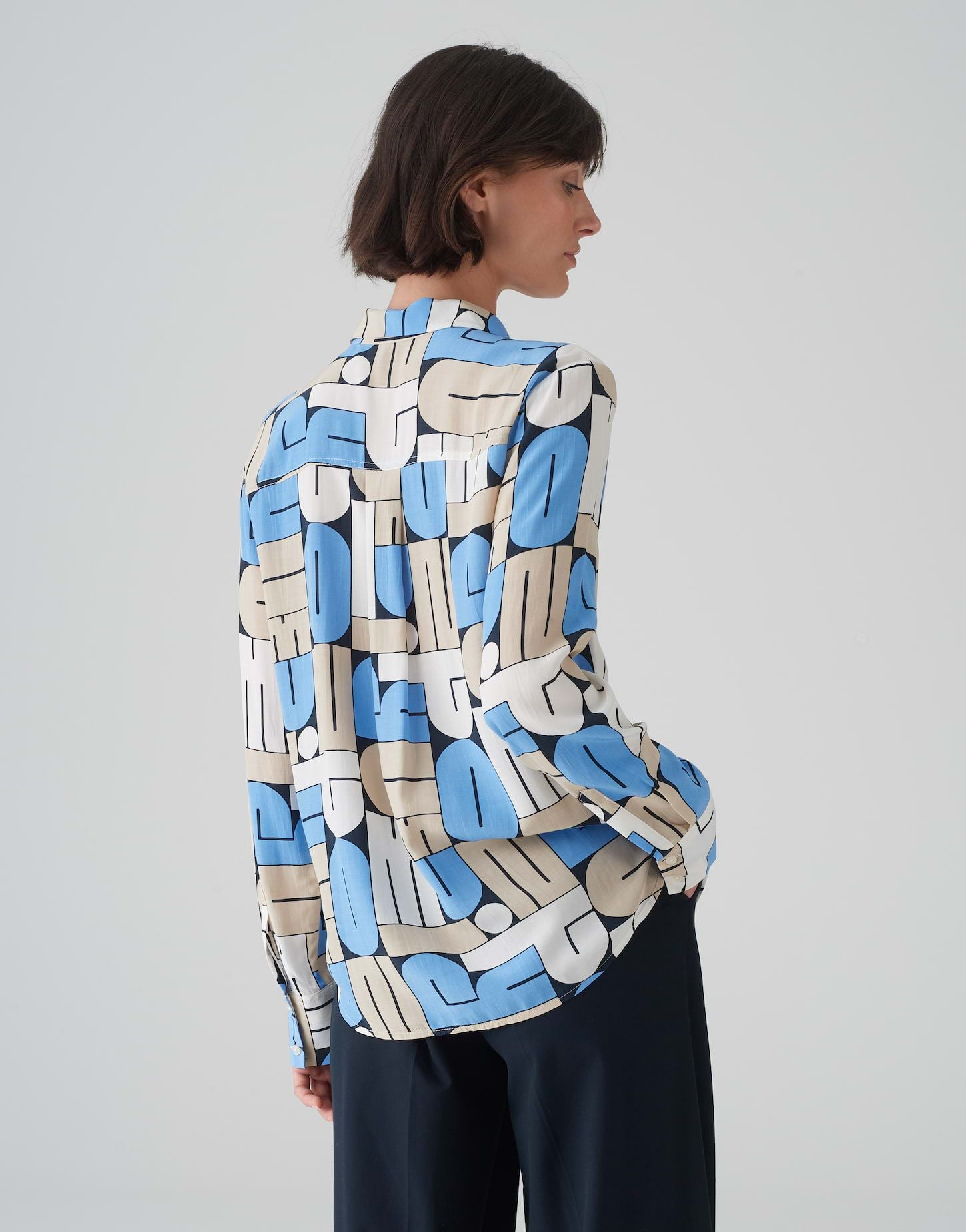 Opus Damen Bluse Fumira blau
