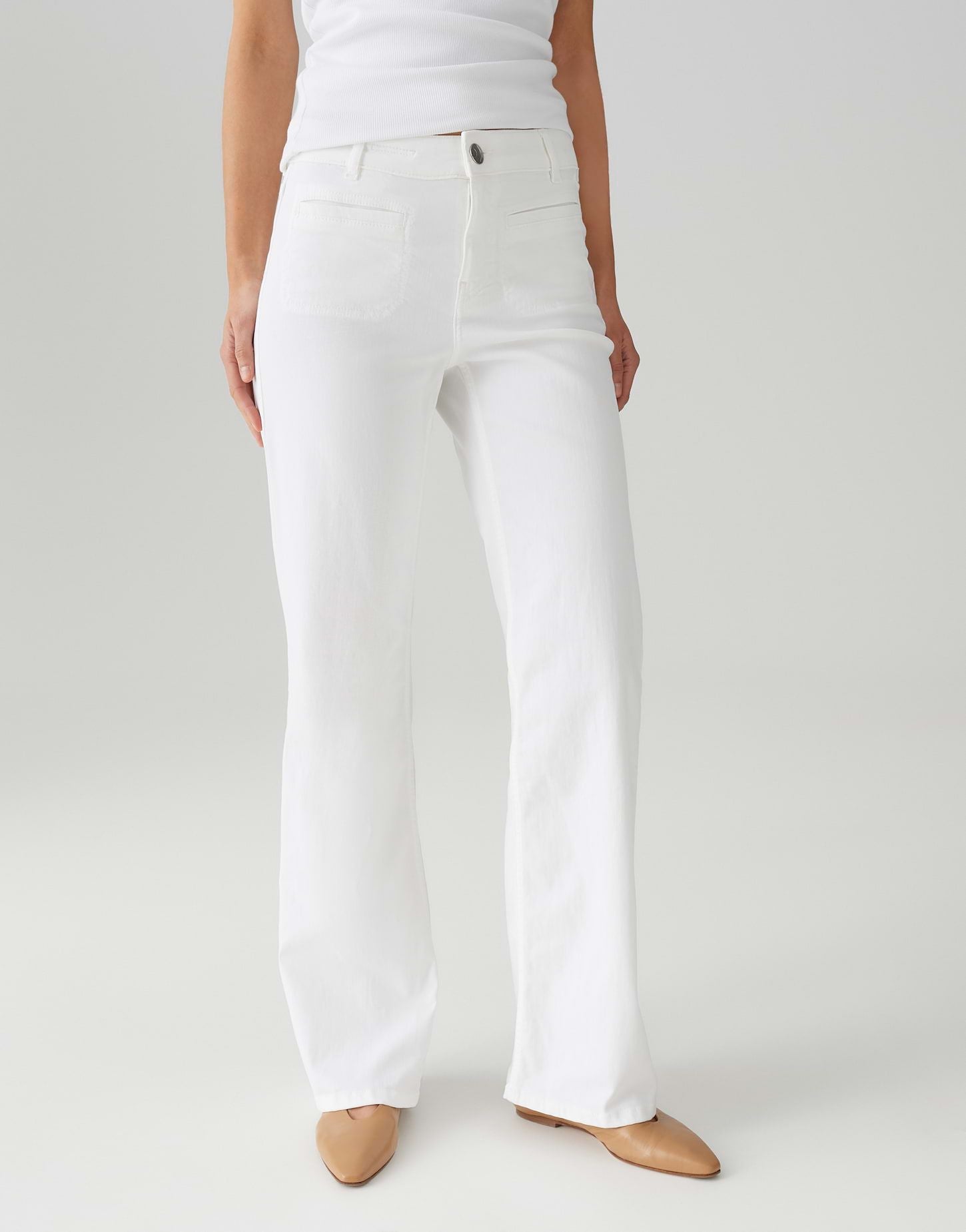 Opus Pants Damen Jeans Melly fresh weiß
