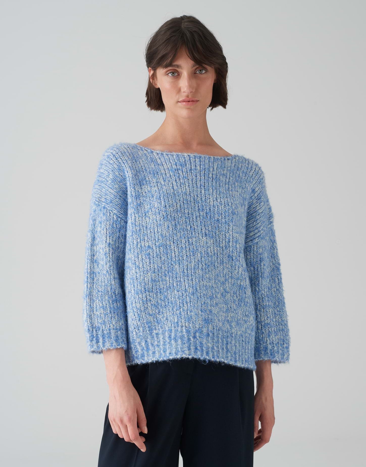 Opus Damen Pullover Polika blau