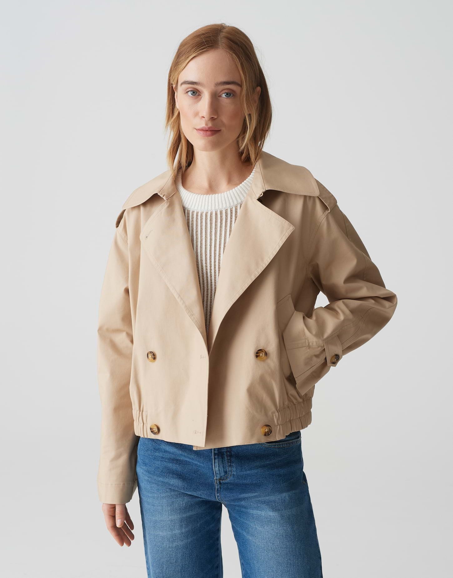 Opus Damen Trenchcoat Hedie beige