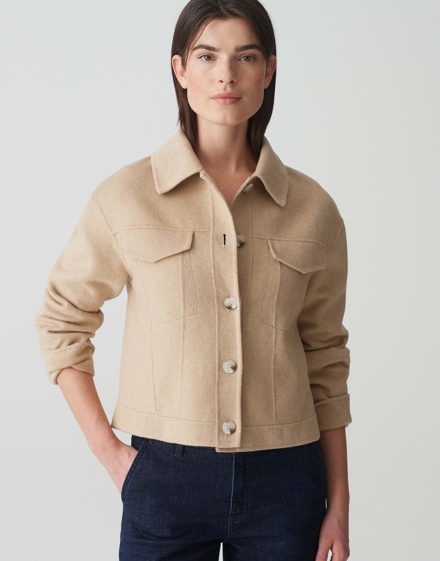 Opus Damen Jacke Hatilli beige