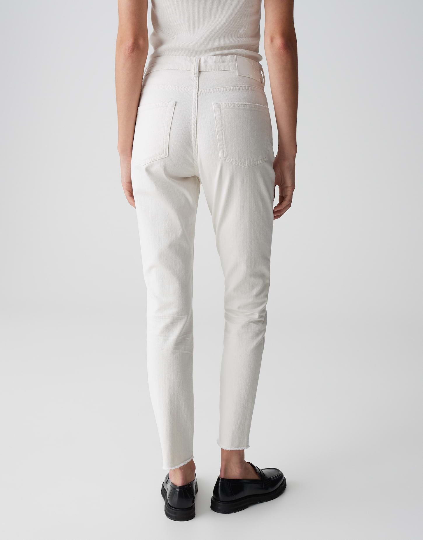 Opus Damen Jeans Evita dynamic weiß