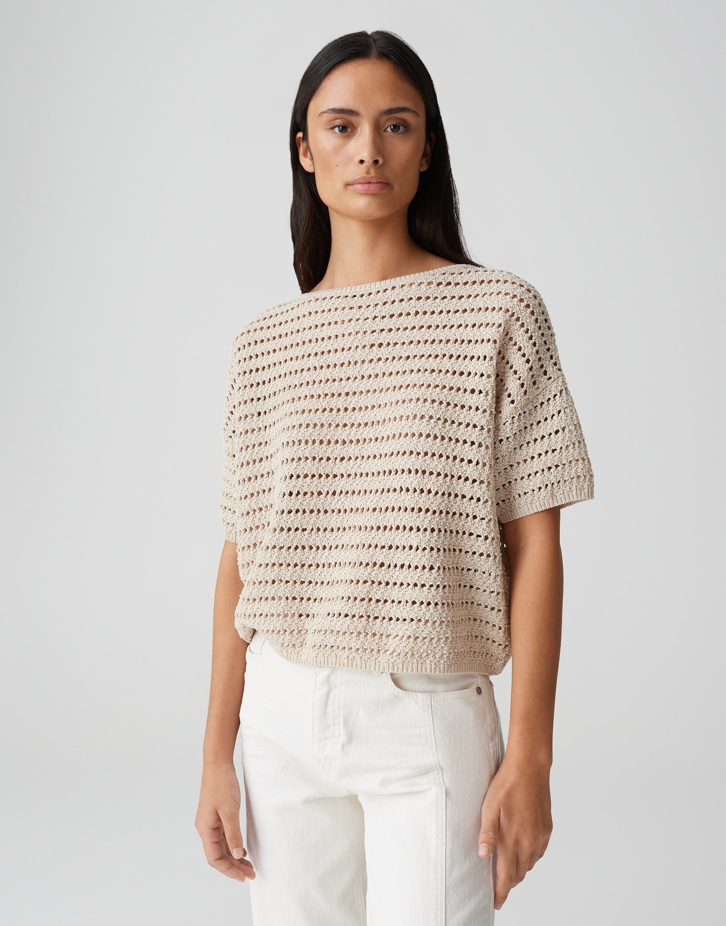 Opus Damen Strickshirt Pinse beige