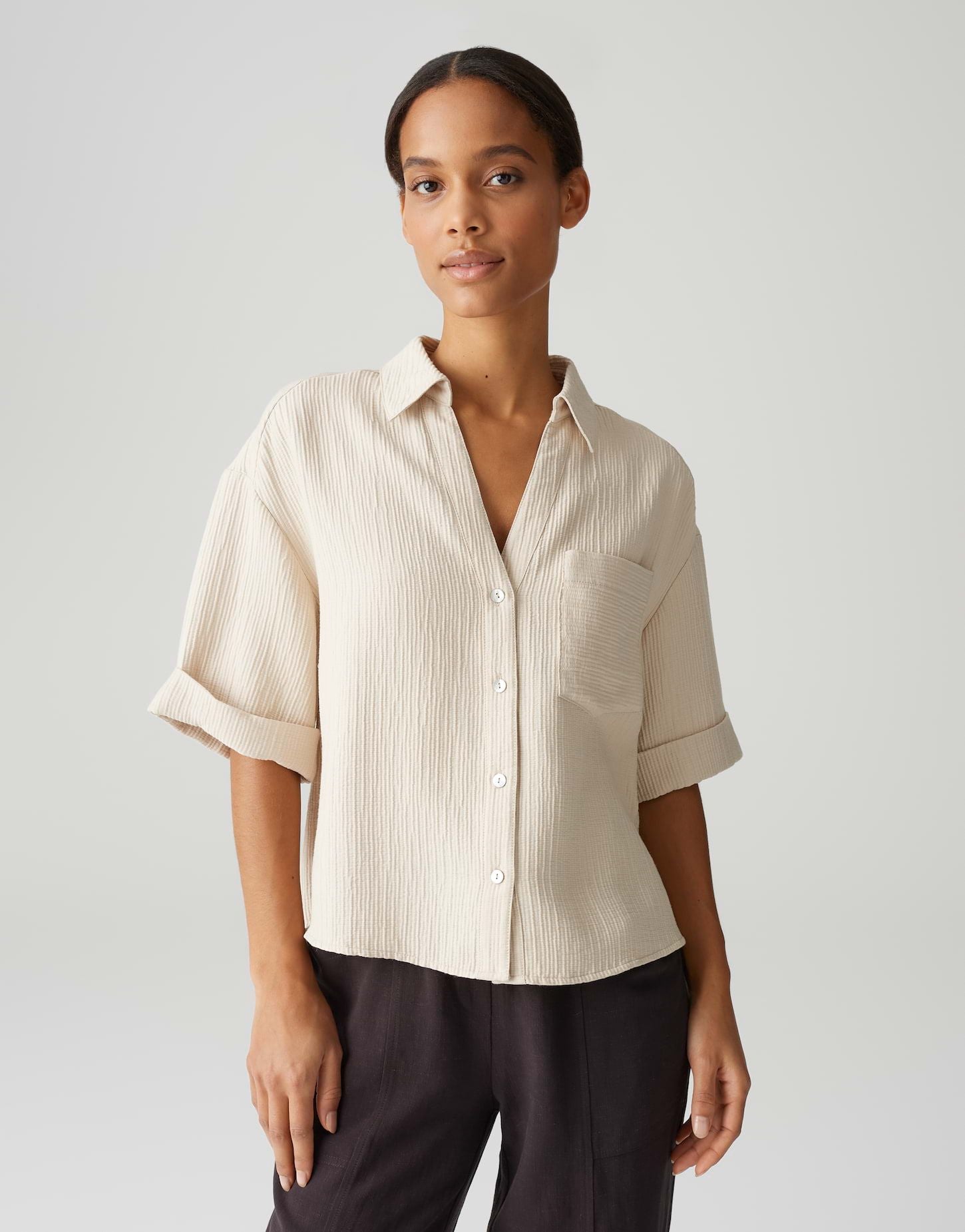 Opus Damen Blusenhemd Fiora beige