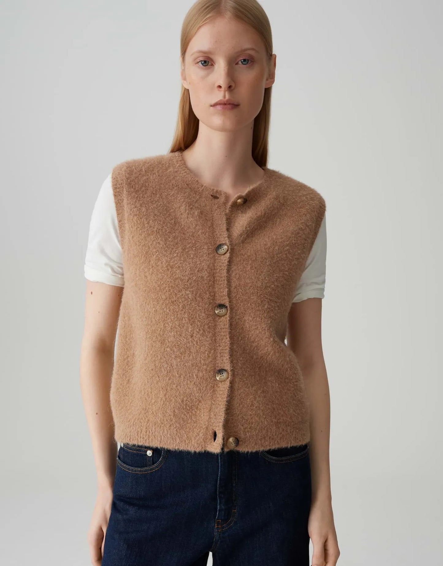 Opus Damen Strickweste braun