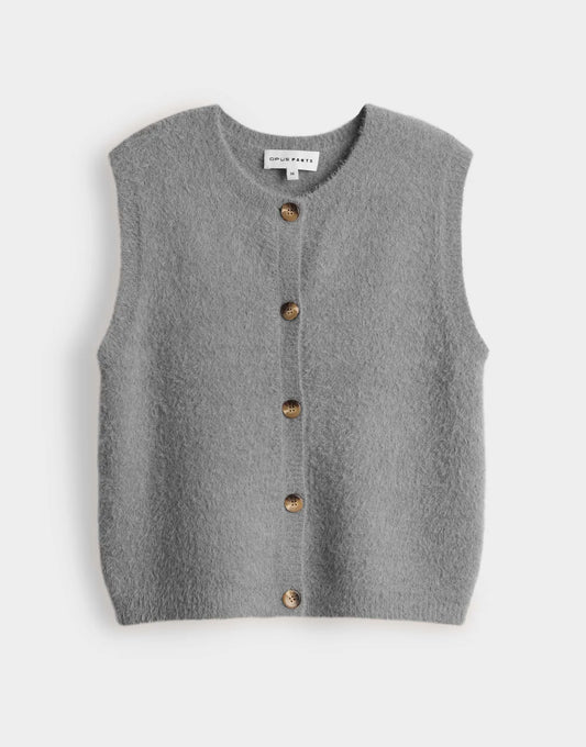 Opus Damen Strickweste 40 grau