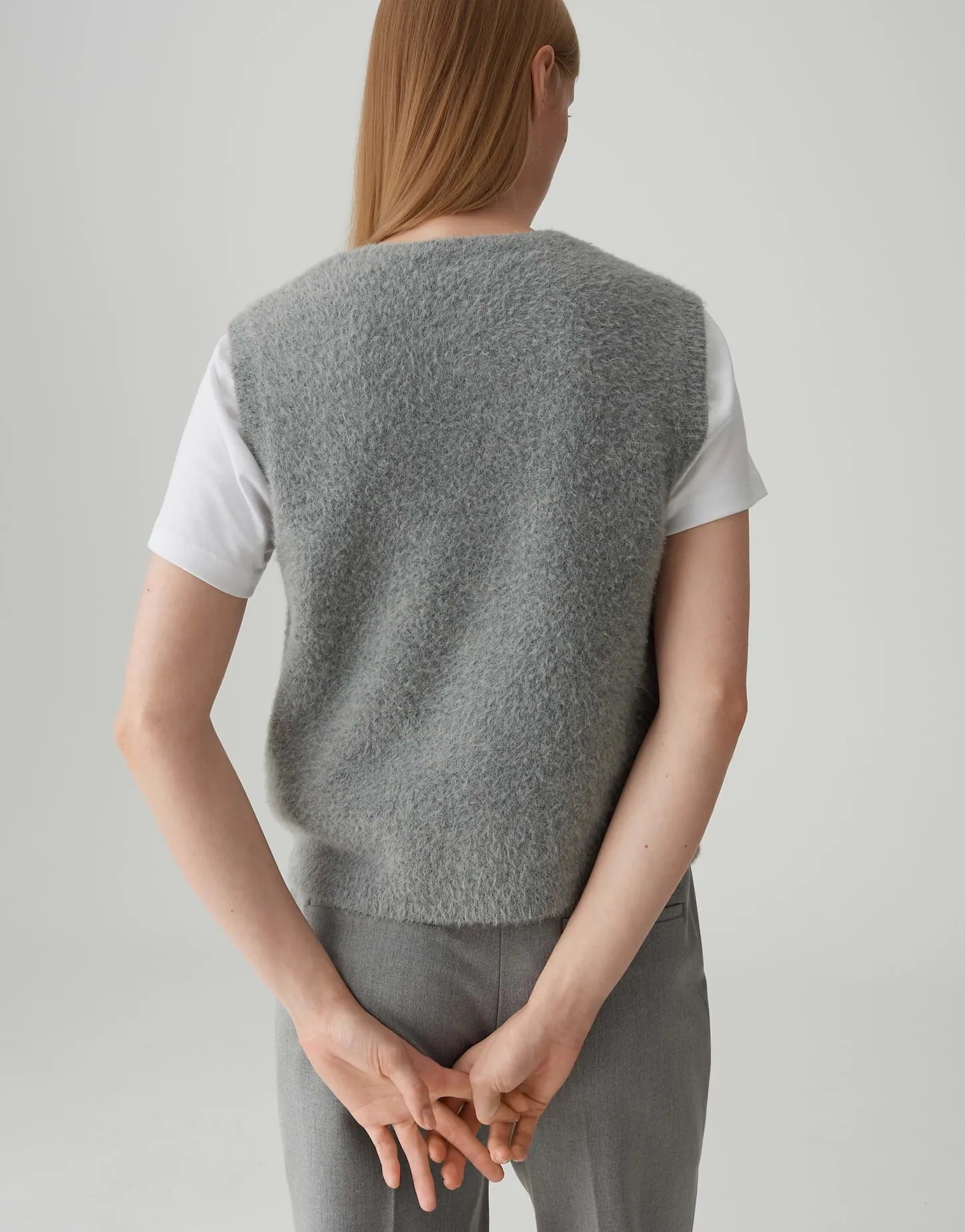 Opus Damen Strickweste grau