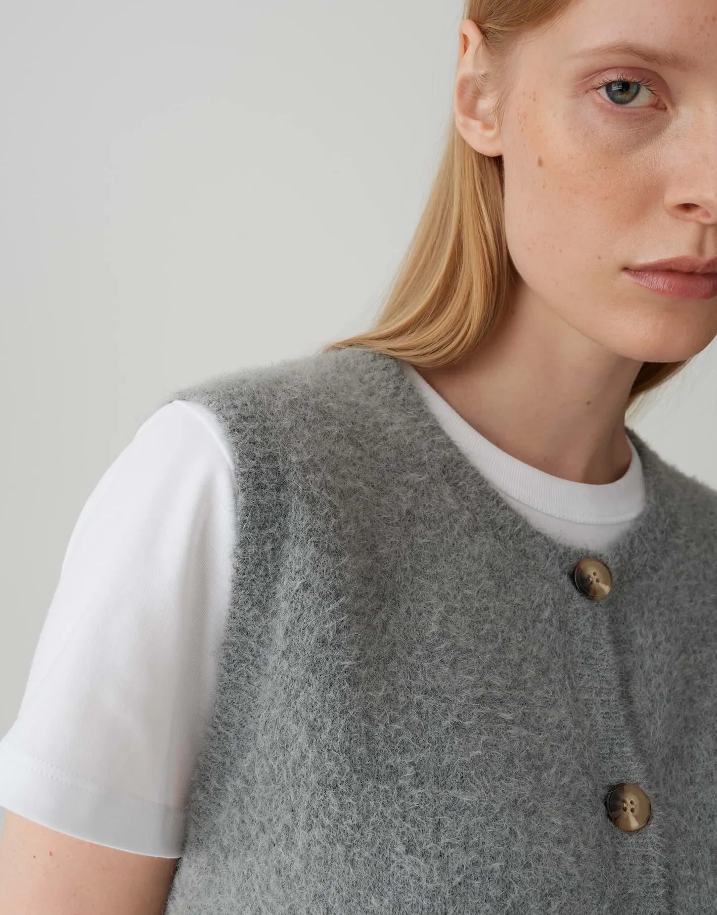 Opus Damen Strickweste grau