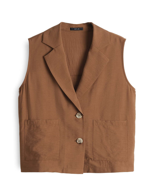 Opus Damen Weste Wilessa braun