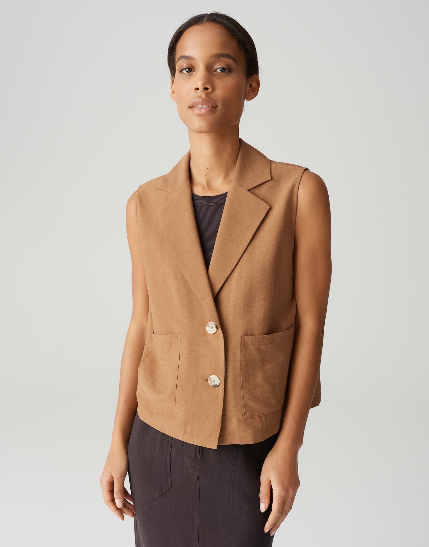 Opus Damen Weste Wilessa braun