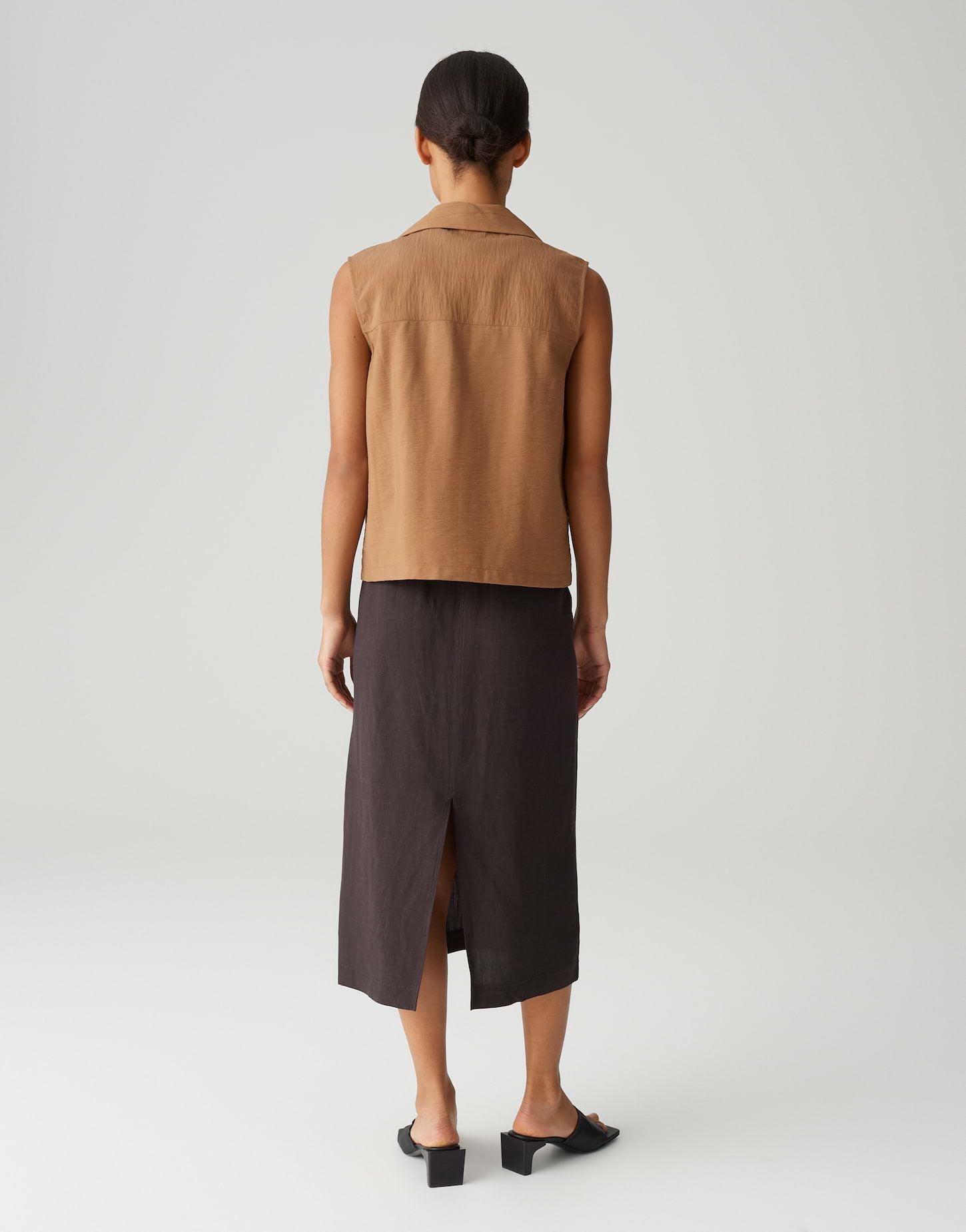Opus Damen Weste Wilessa braun