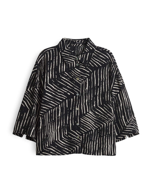 Opus Damen Bluse Fiana palm leaves schwarz